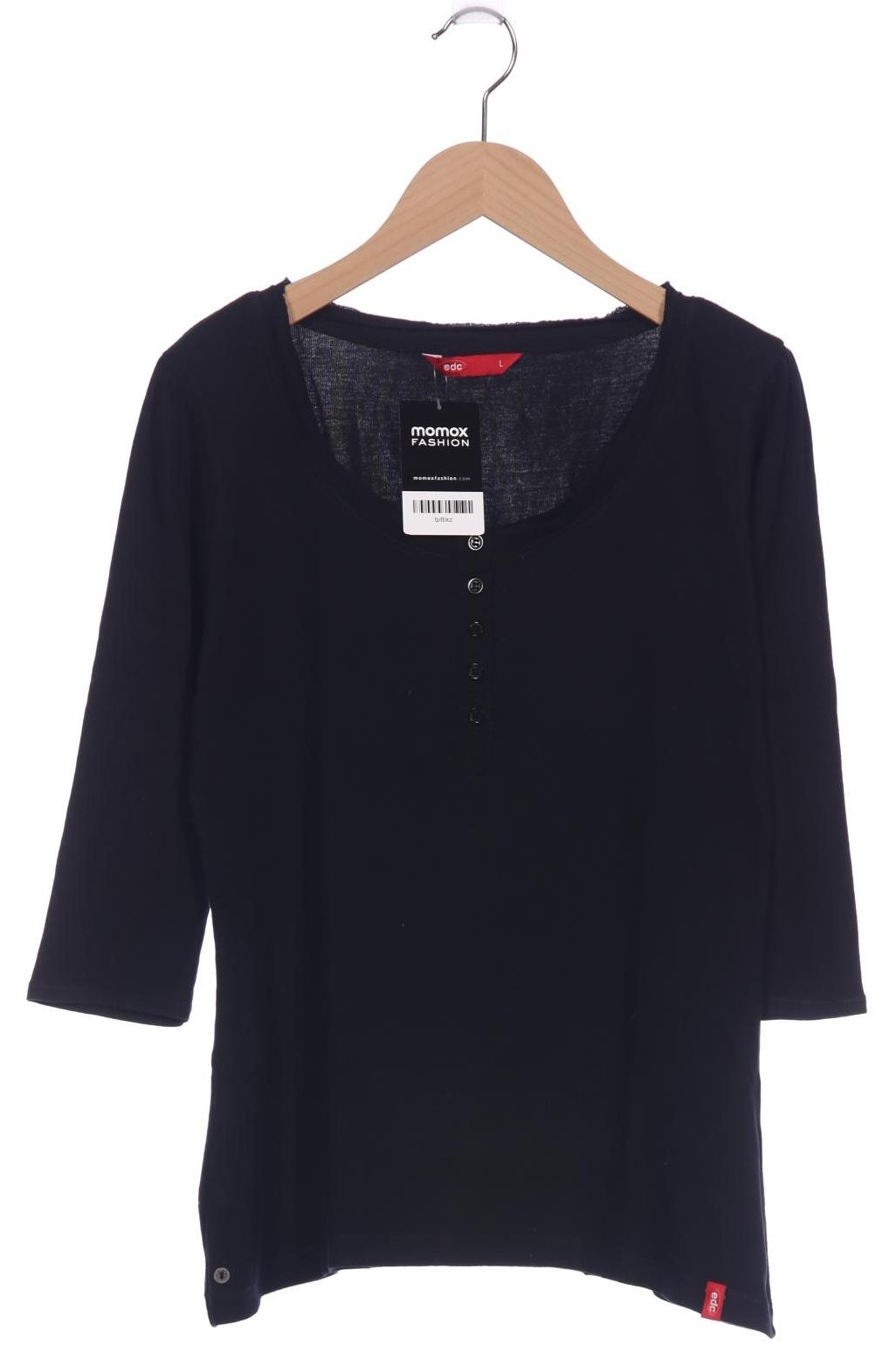 

edc by Esprit Damen Langarmshirt, schwarz, Gr. 42