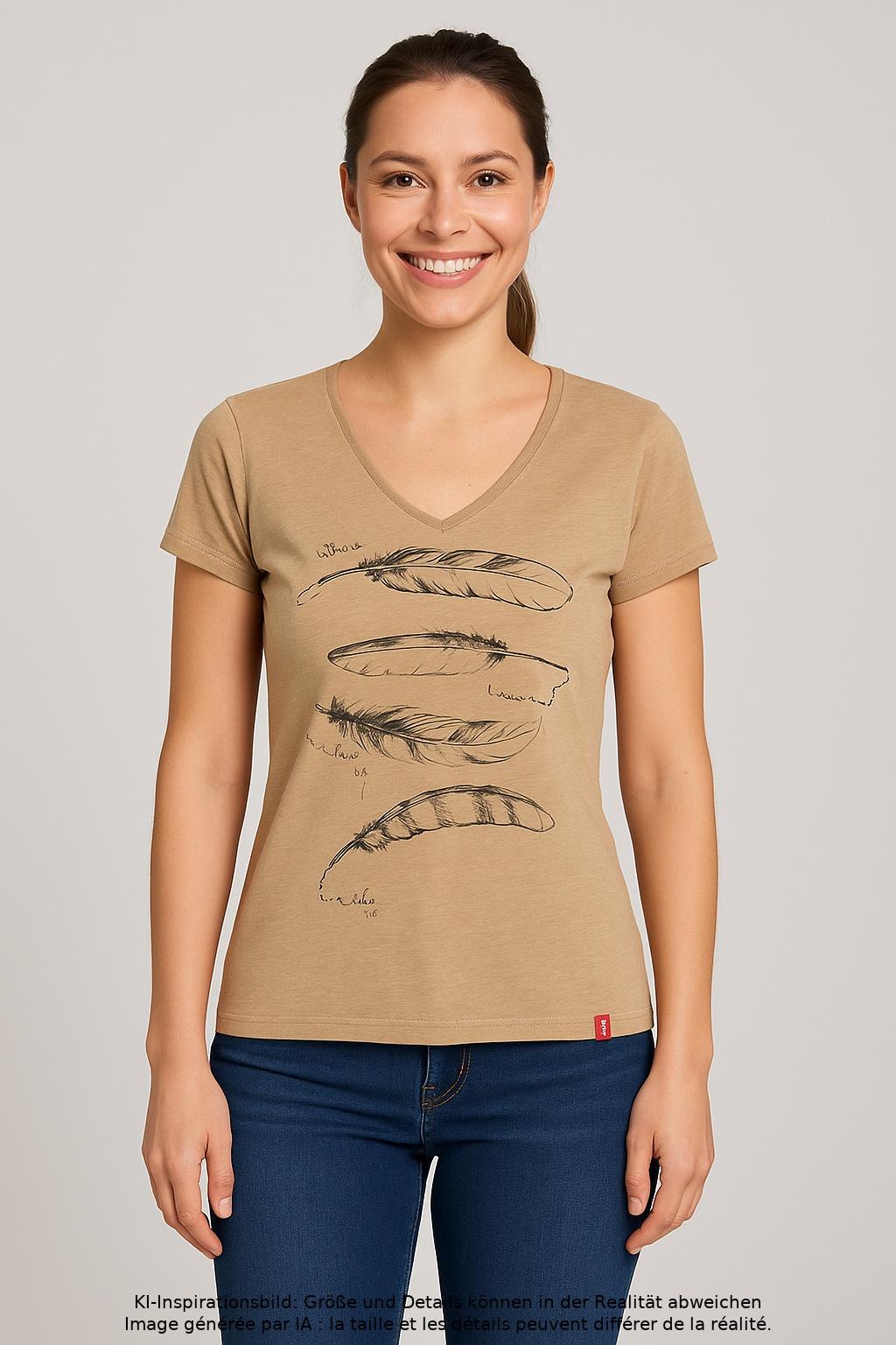 

edc by Esprit Damen T-Shirt, beige, Gr. 36