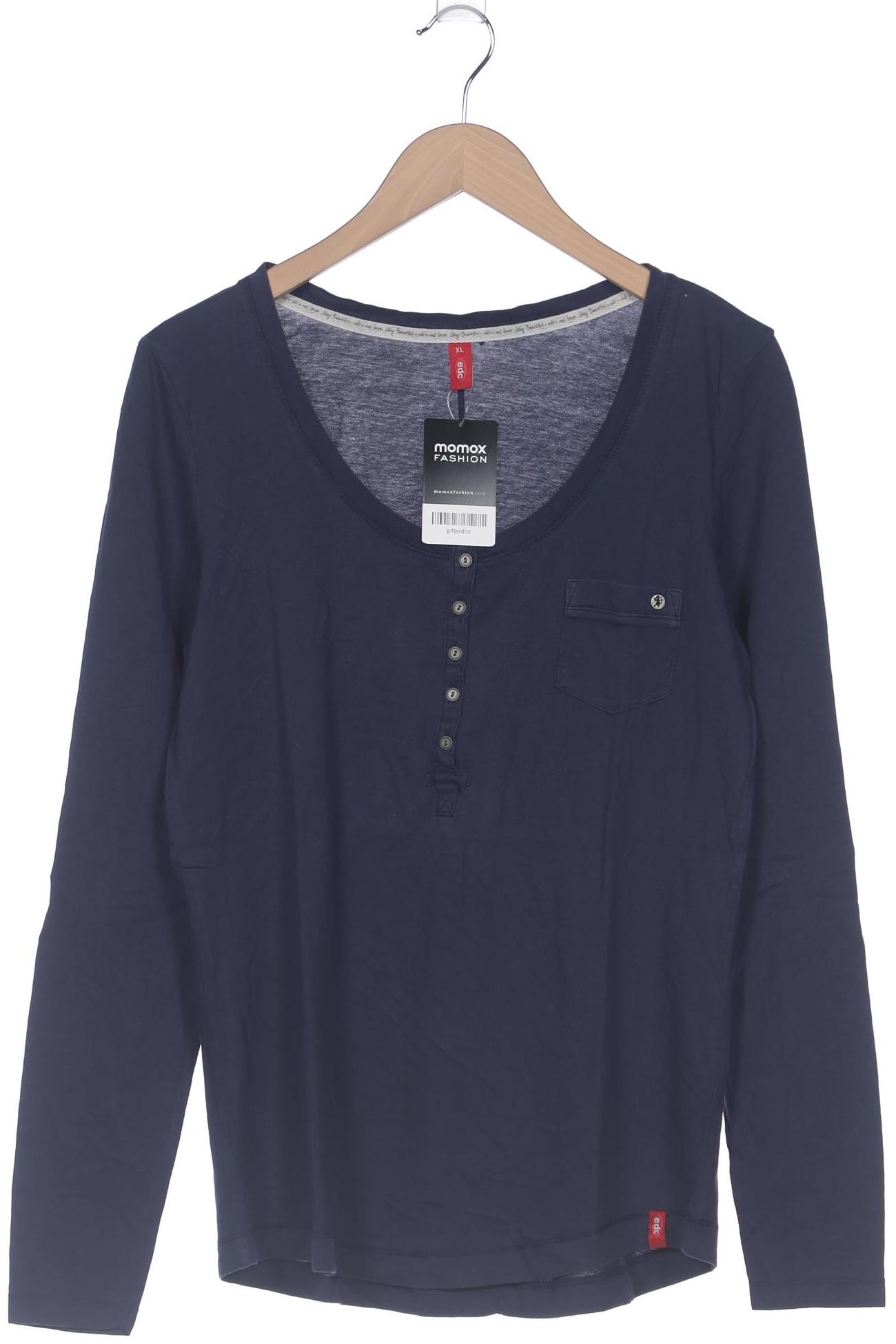 

edc by Esprit Damen Langarmshirt, marineblau, Gr. 44