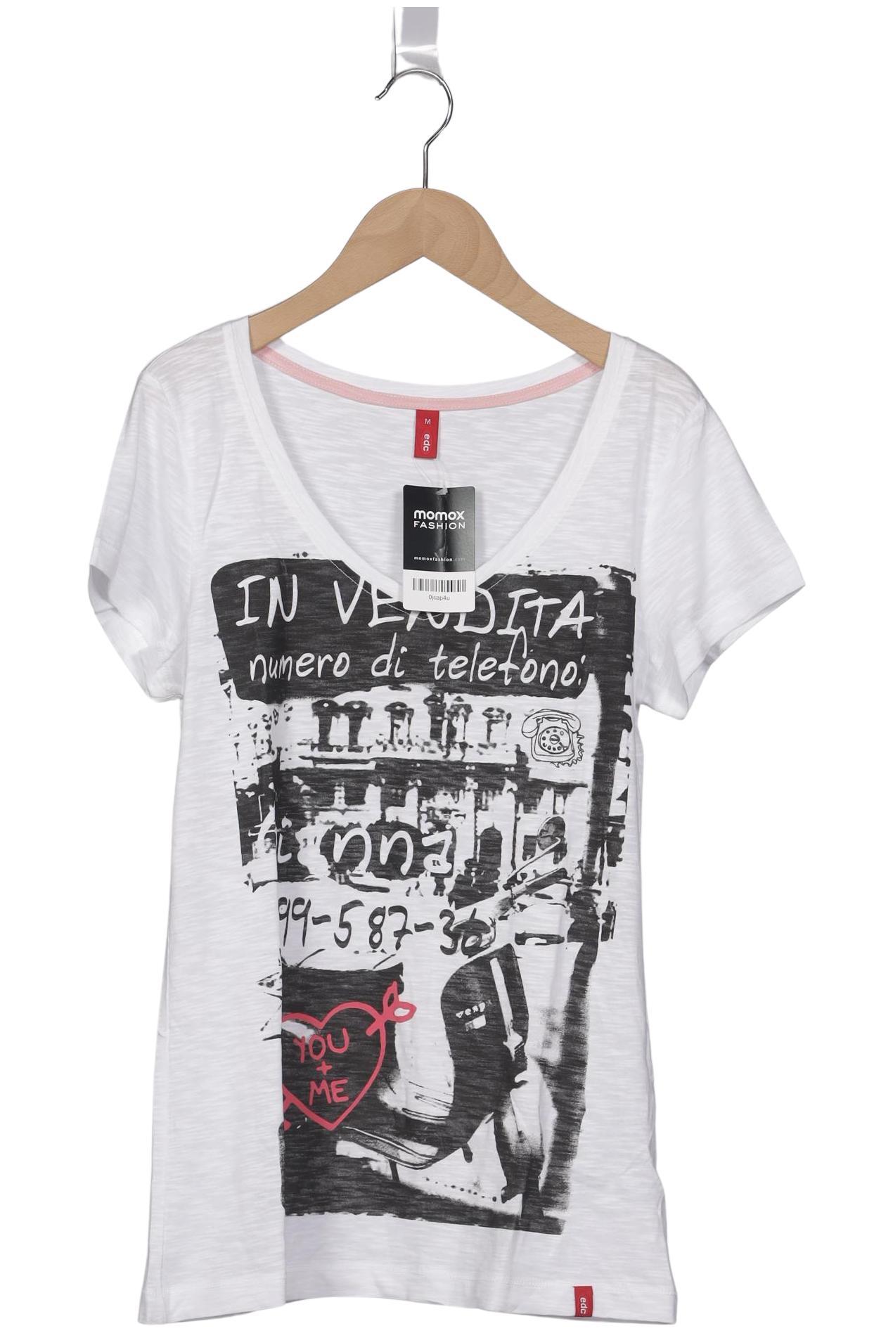 

edc by Esprit Damen T-Shirt, weiß, Gr. 38