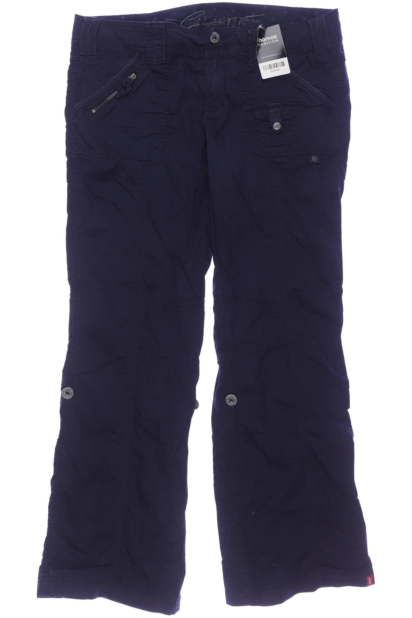 

edc by Esprit Damen Stoffhose, marineblau, Gr. 42