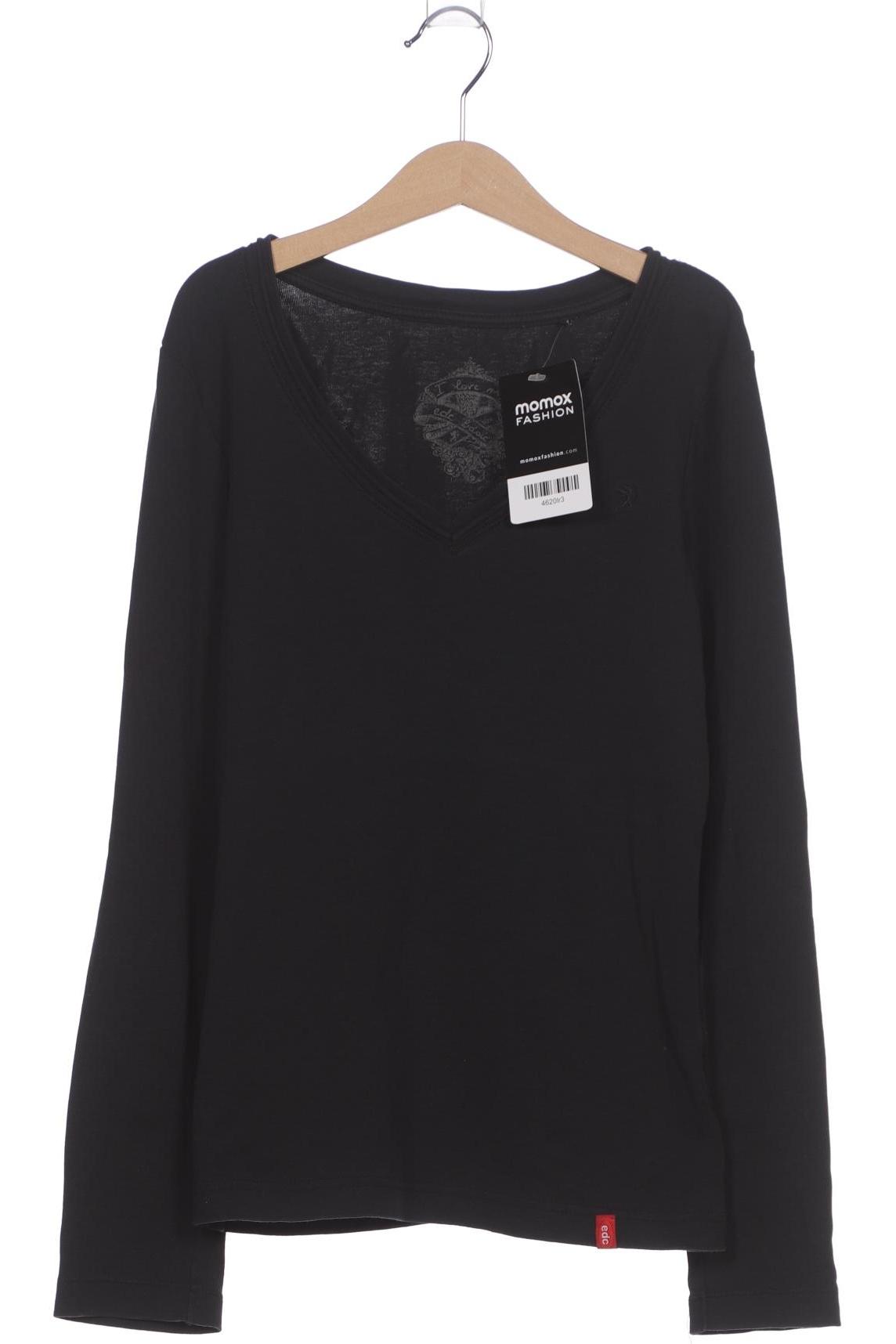 

edc by Esprit Damen Langarmshirt, schwarz, Gr. 38