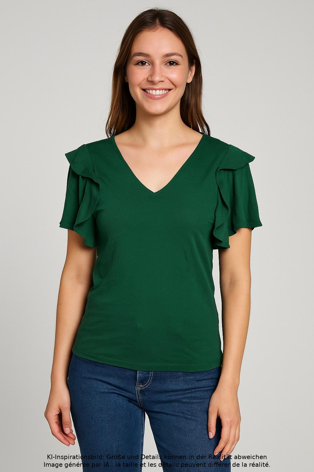 

edc by Esprit Damen T-Shirt, grün, Gr. 34