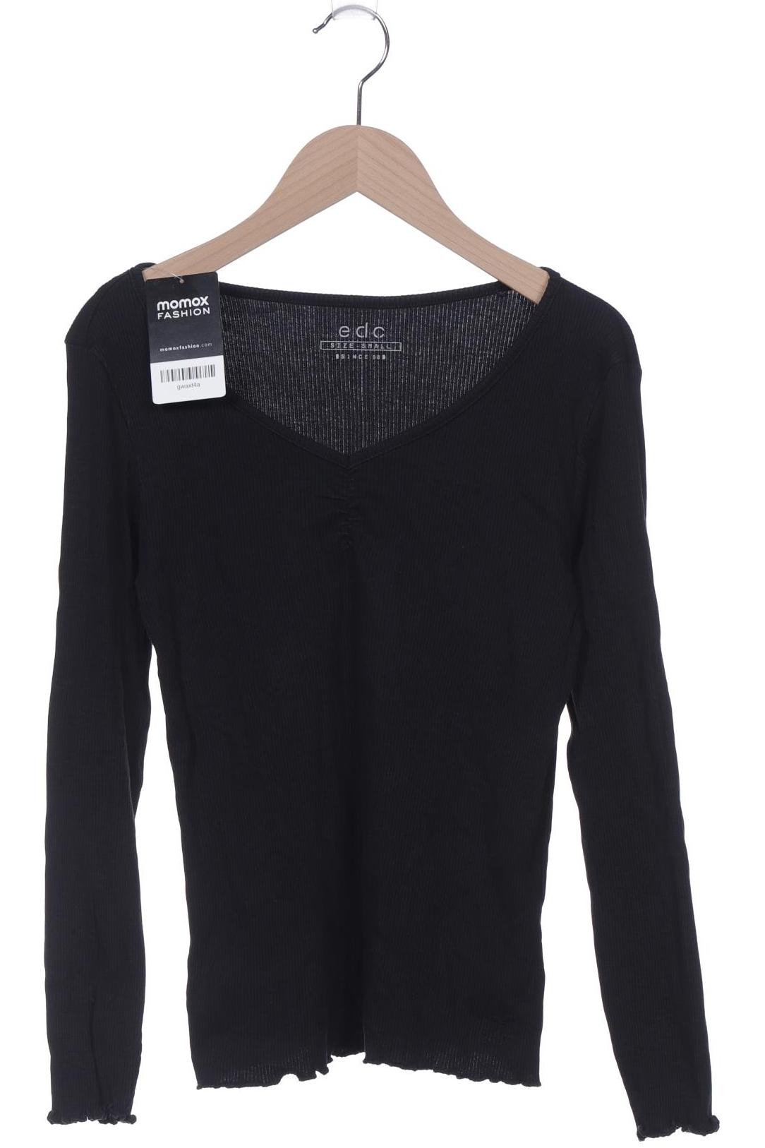 

edc by Esprit Damen Langarmshirt, schwarz, Gr. 36