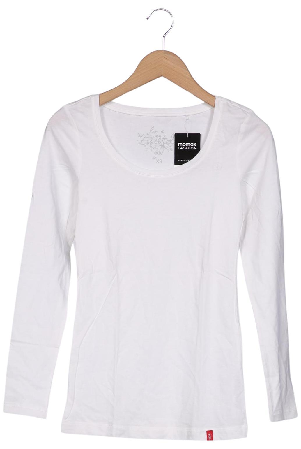 

edc by Esprit Damen Langarmshirt, weiß, Gr. 34