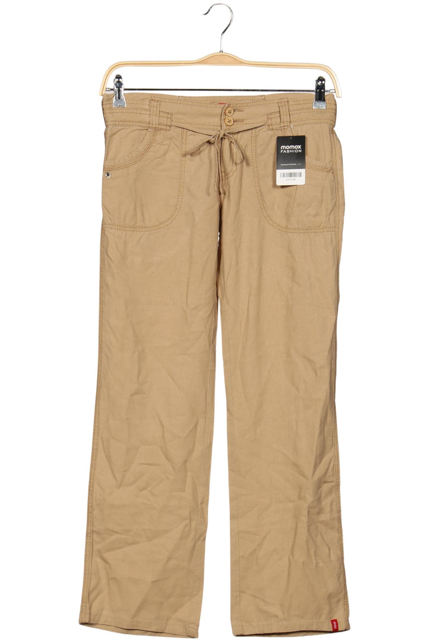 

edc by Esprit Damen Stoffhose, beige, Gr. 34