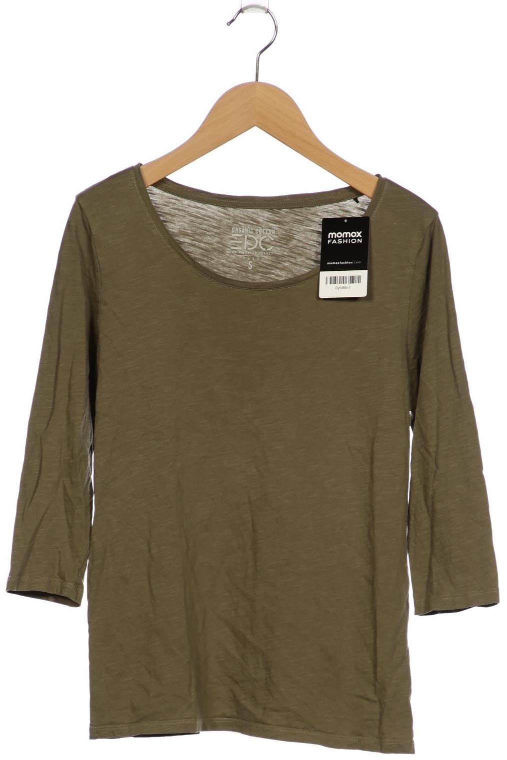 

edc by Esprit Damen Langarmshirt, grün, Gr. 36