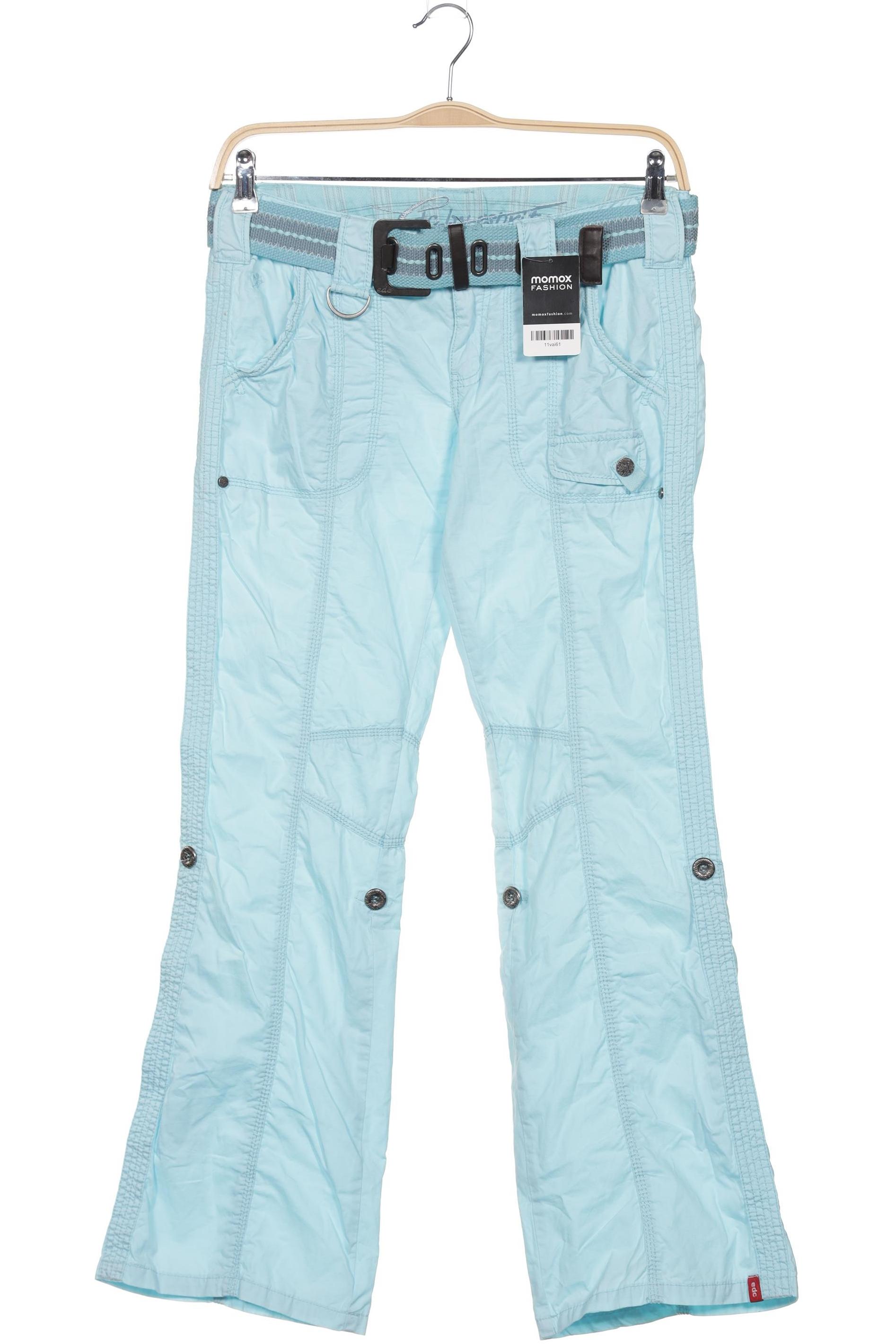 

edc by Esprit Damen Stoffhose, hellblau, Gr. 38