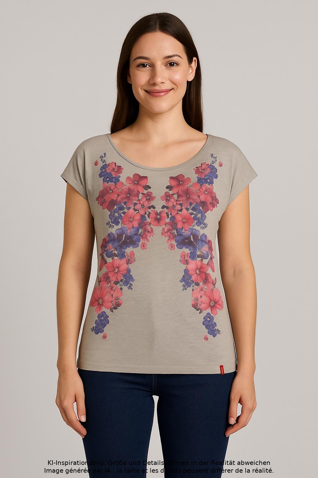 

edc by Esprit Damen T-Shirt, grau, Gr. 36