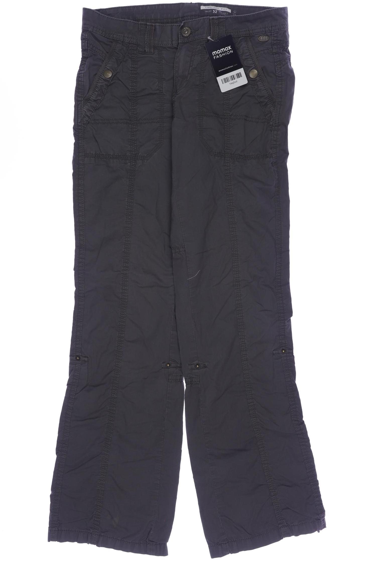 

edc by Esprit Damen Stoffhose, grau, Gr. 32