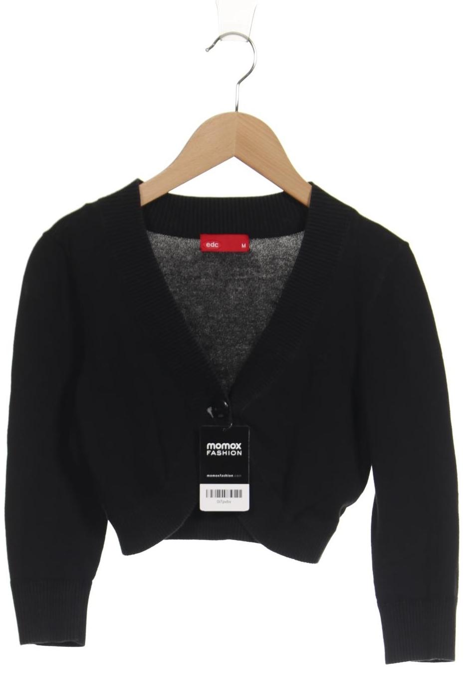 

edc by Esprit Damen Strickjacke, schwarz, Gr. 38