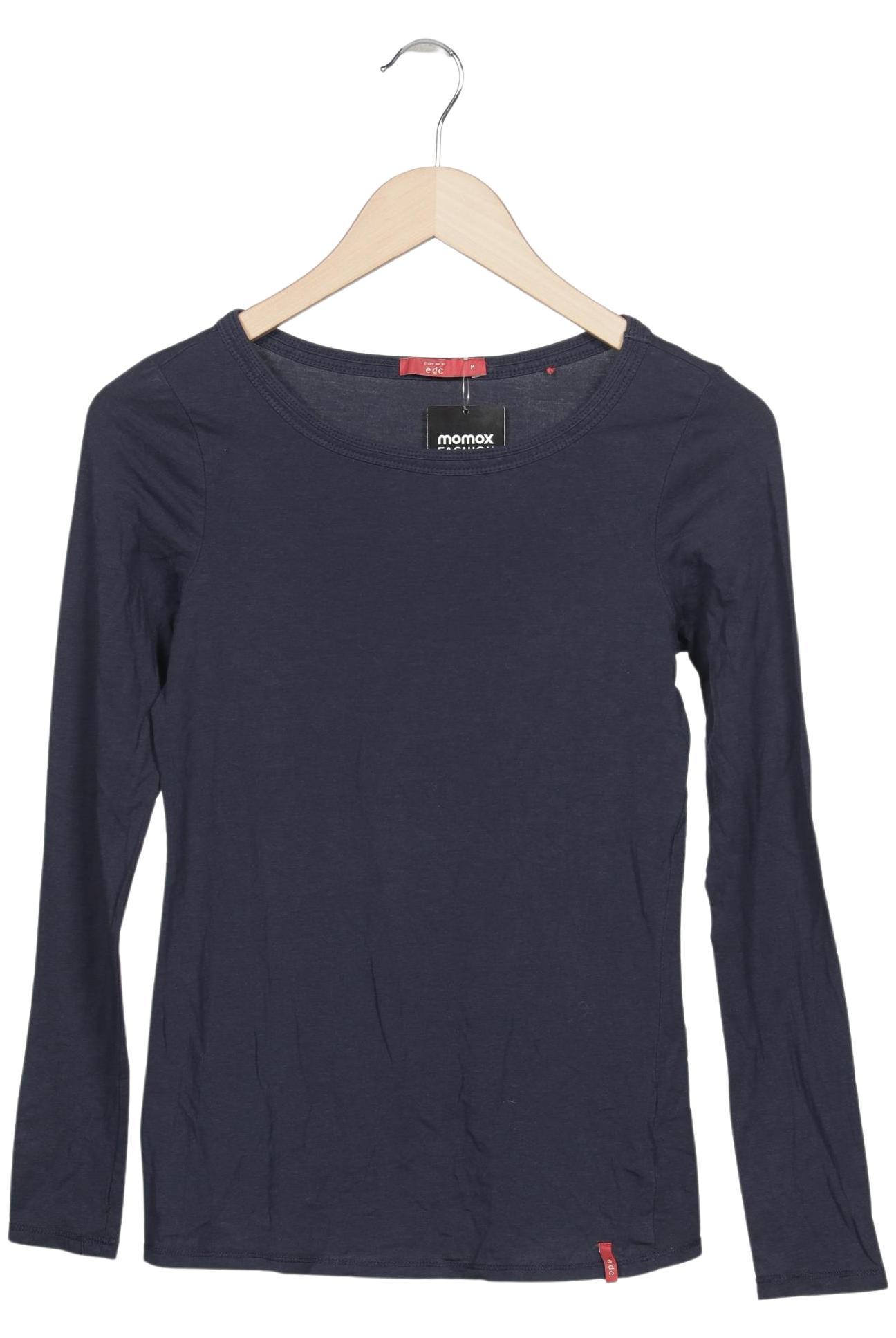 

edc by Esprit Damen Langarmshirt, marineblau, Gr. 38