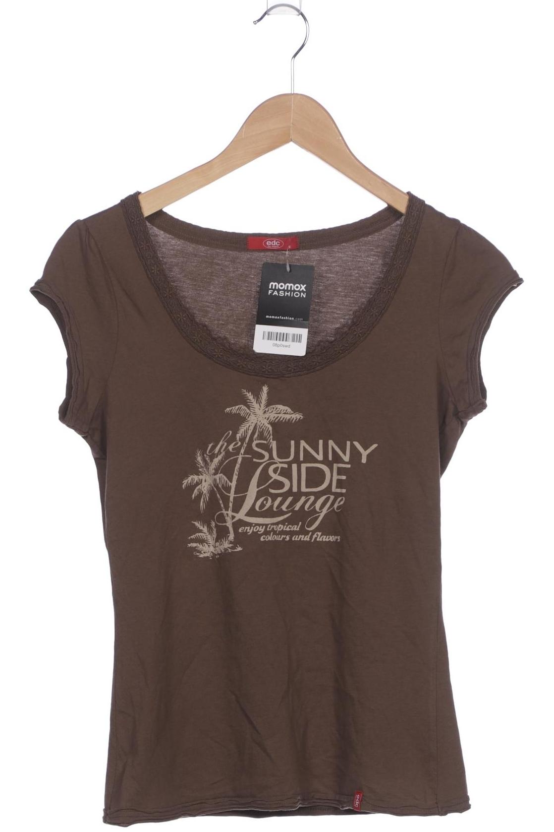 

edc by Esprit Damen T-Shirt, braun, Gr. 36