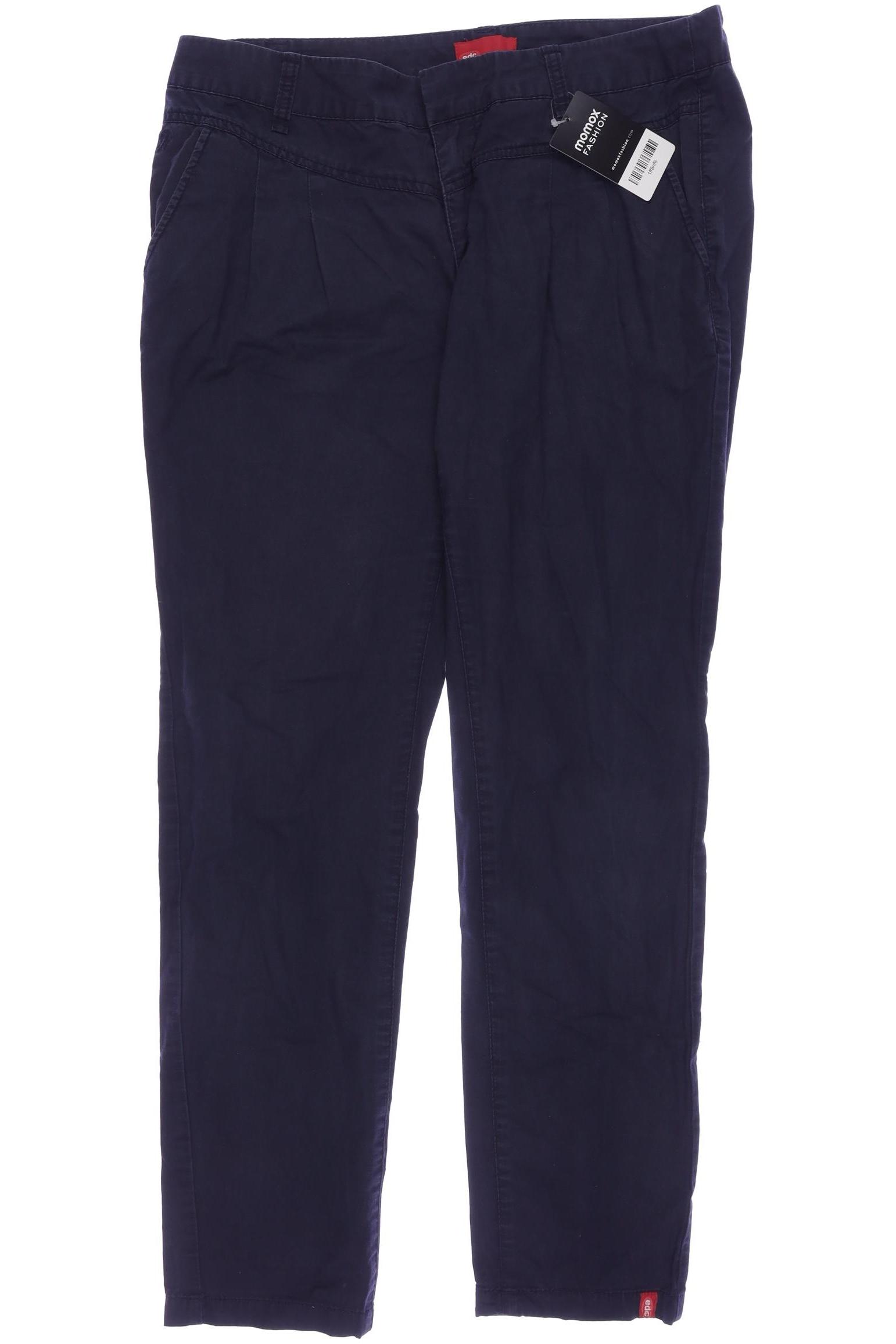 

edc by Esprit Damen Stoffhose, marineblau, Gr. 38