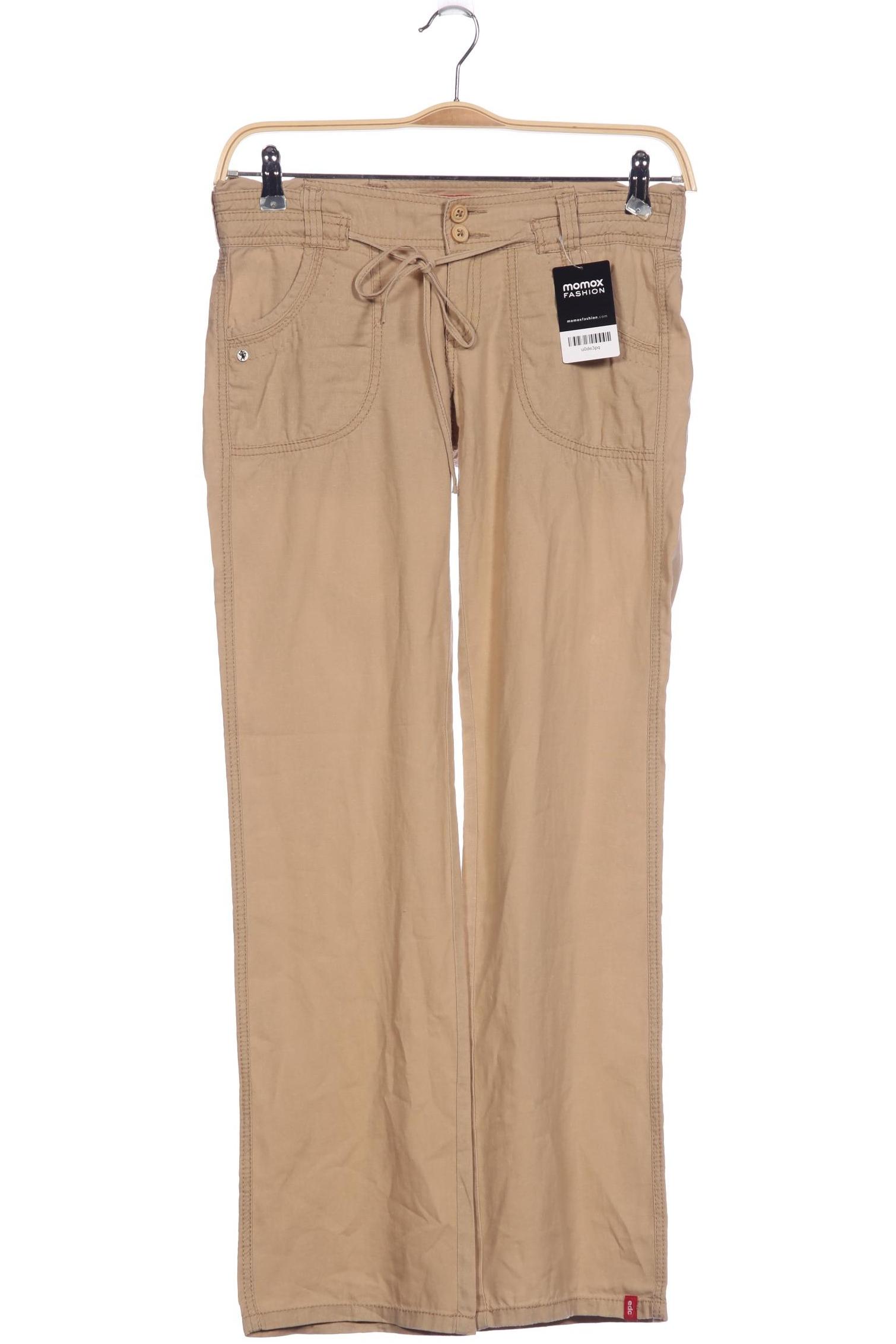 

edc by Esprit Damen Stoffhose, beige, Gr. 34