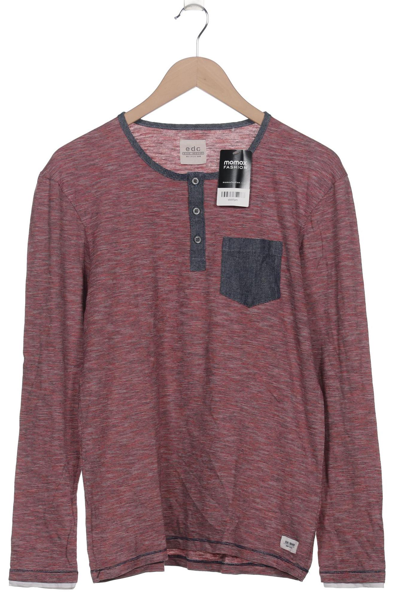

edc by Esprit Herren Langarmshirt, rot, Gr. 48