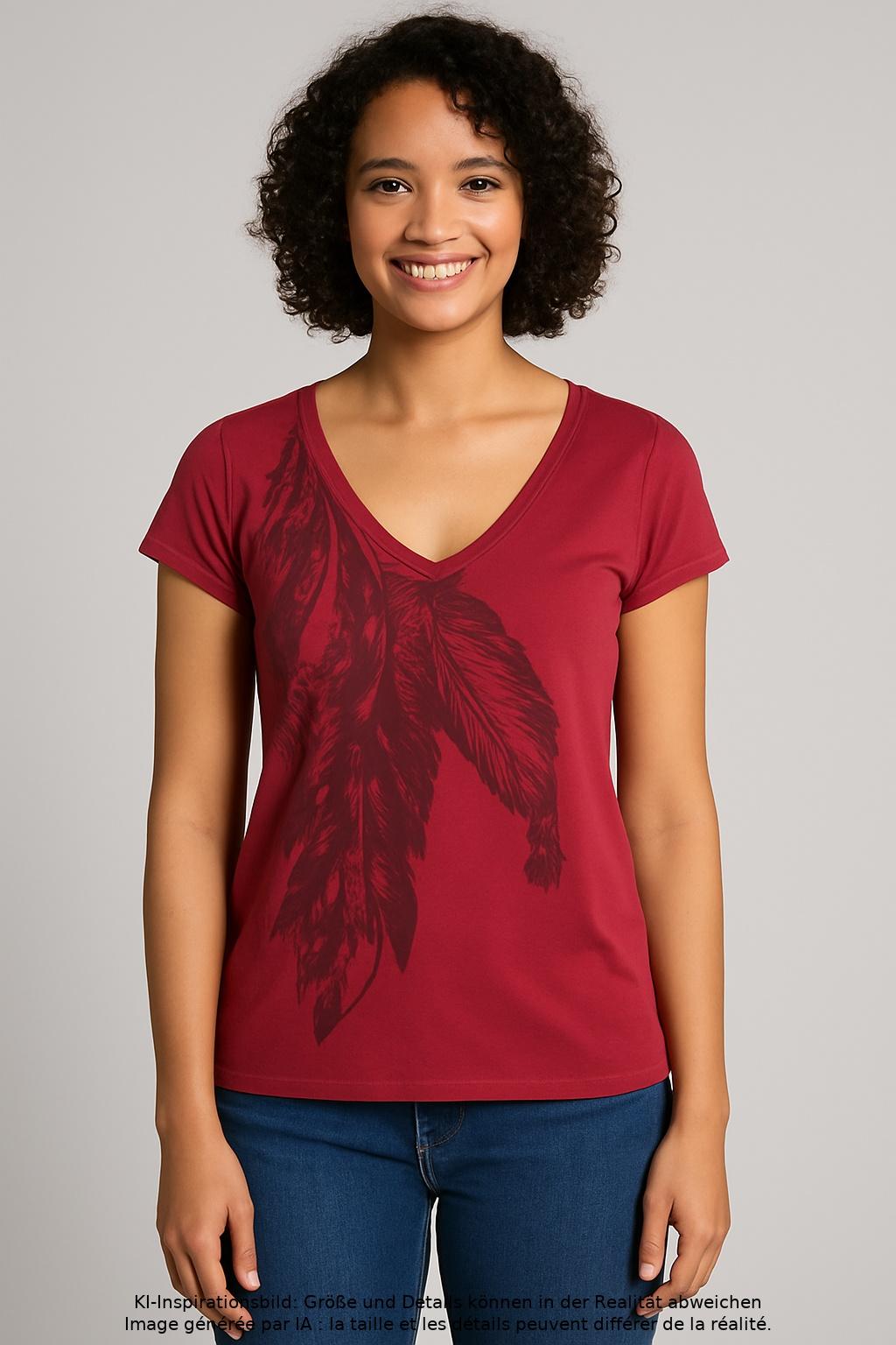 

edc by Esprit Damen T-Shirt, rot, Gr. 36