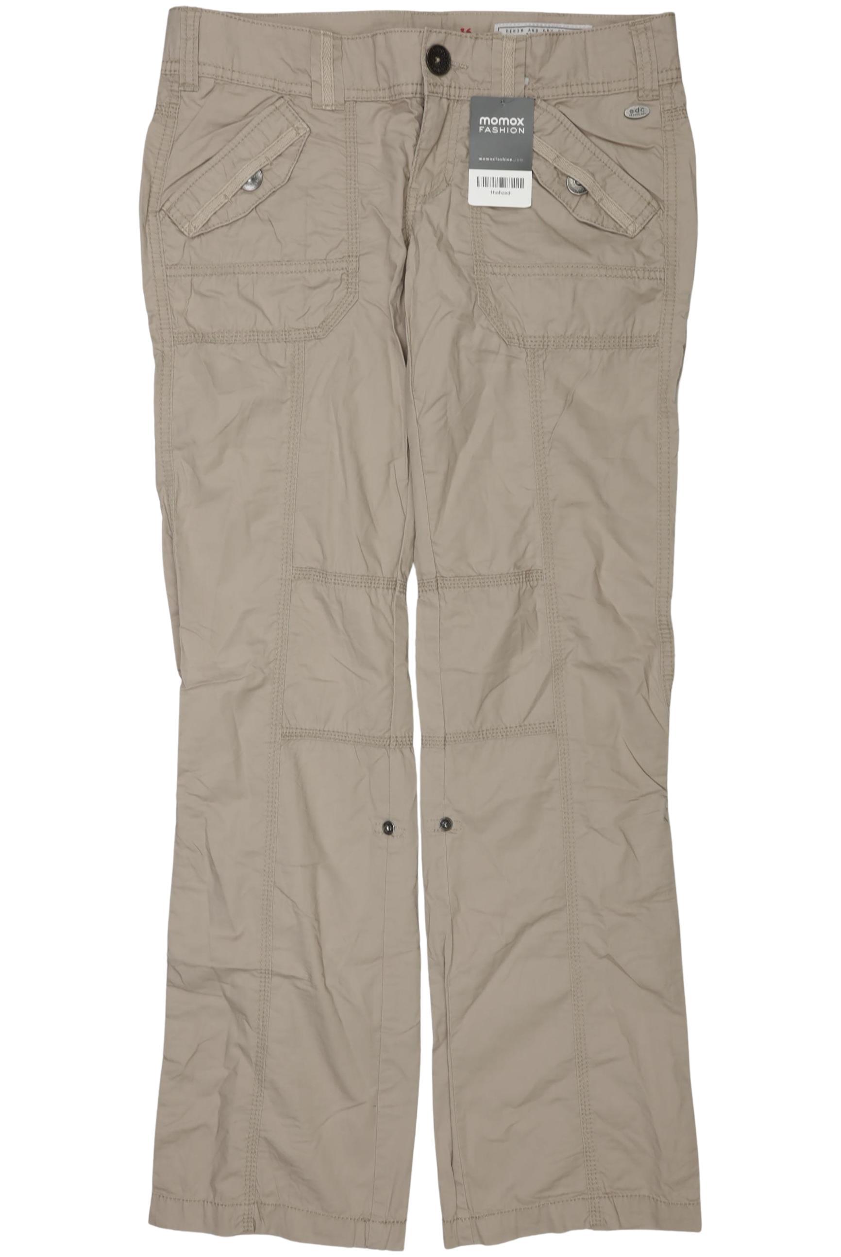 

edc by Esprit Damen Stoffhose, beige, Gr. 36