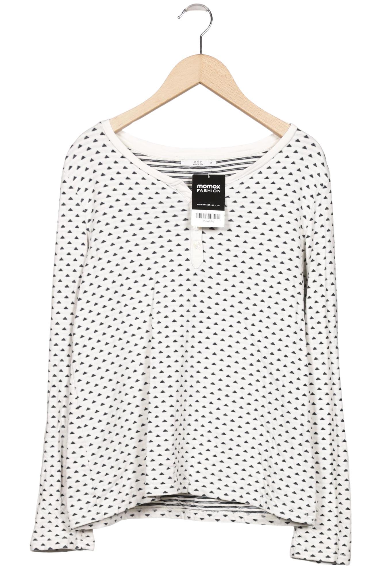 

edc by Esprit Damen Langarmshirt, weiß, Gr. 38