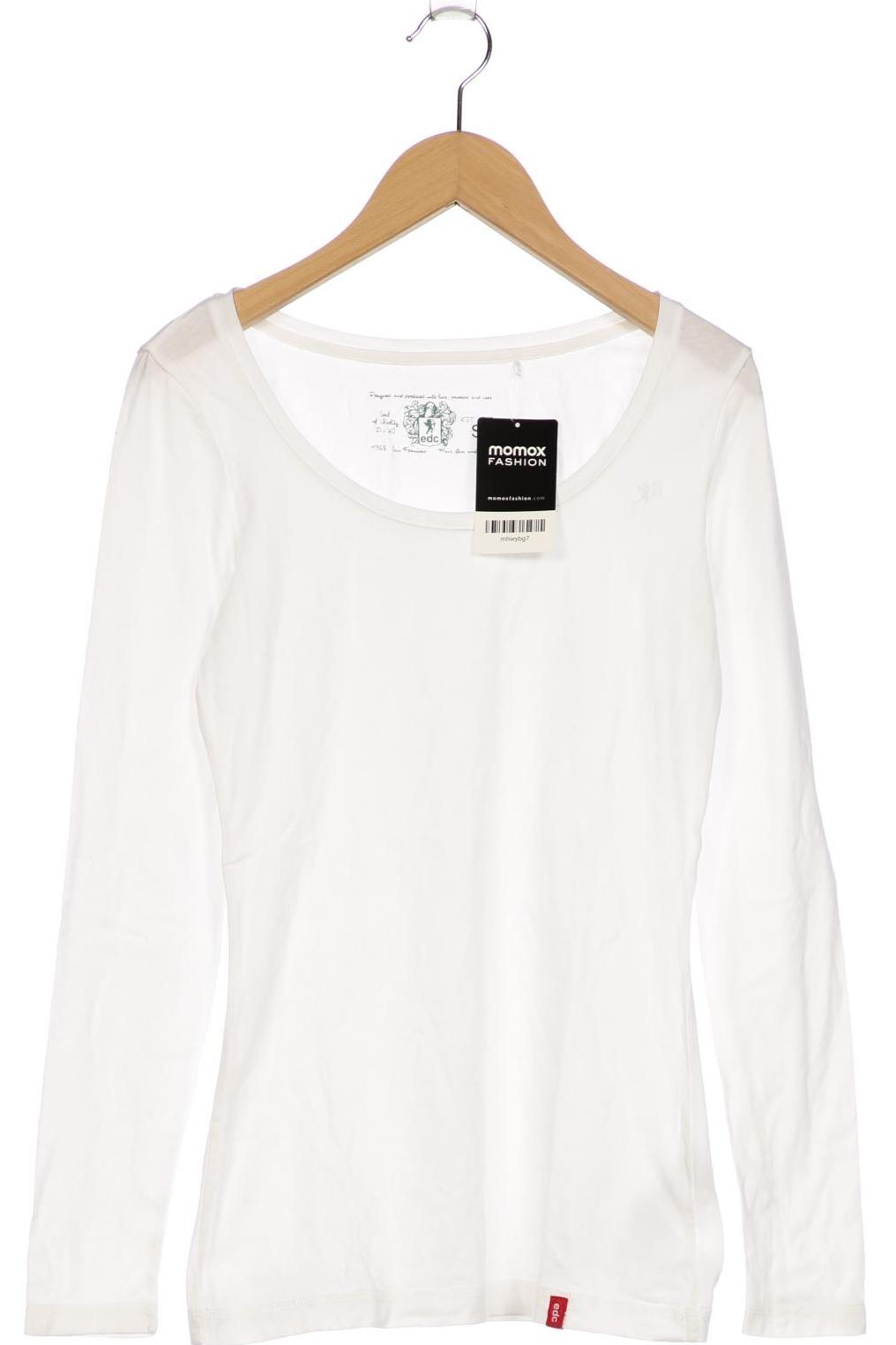 

edc by Esprit Damen Langarmshirt, weiß, Gr. 36