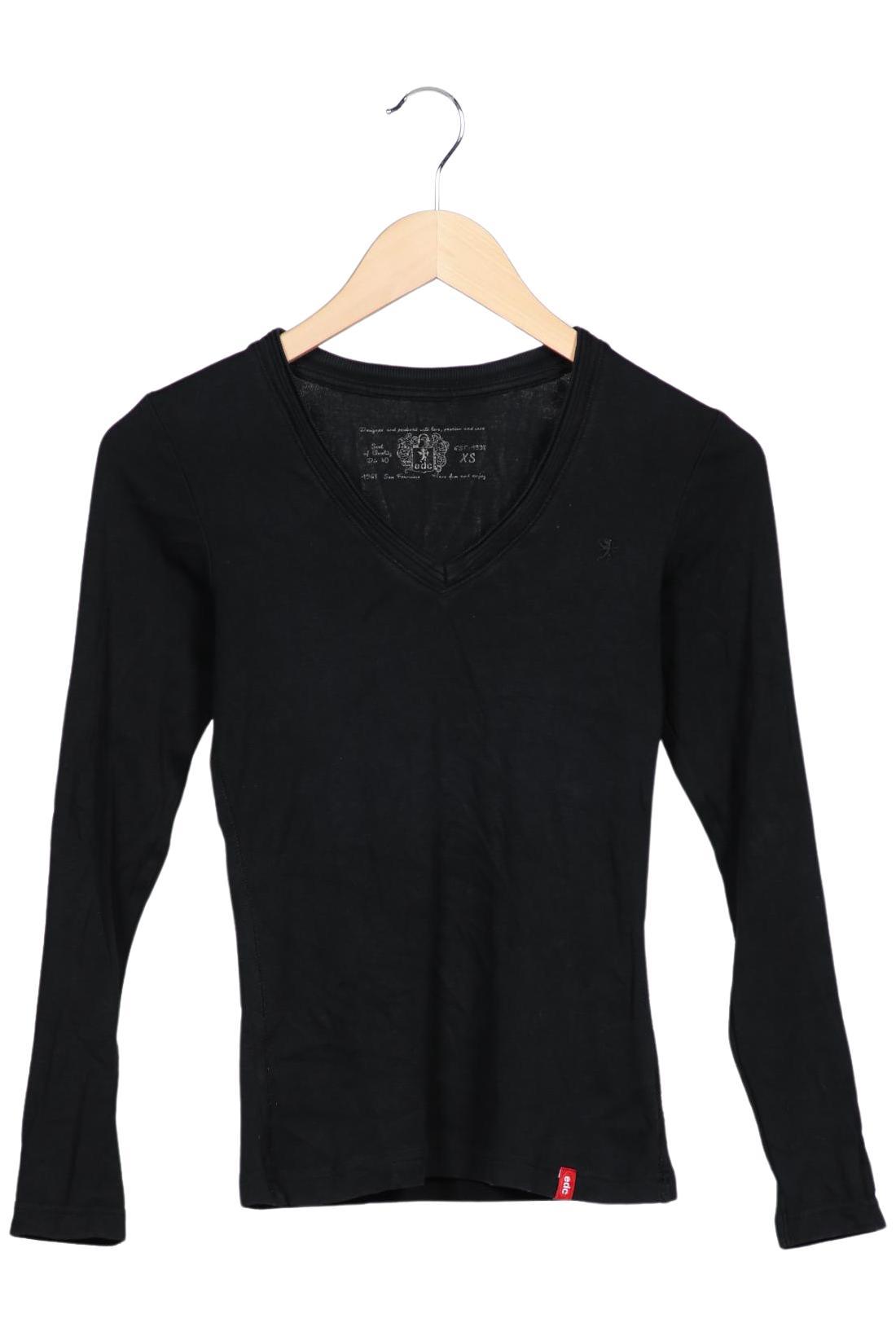 

edc by Esprit Damen Langarmshirt, schwarz, Gr. 34