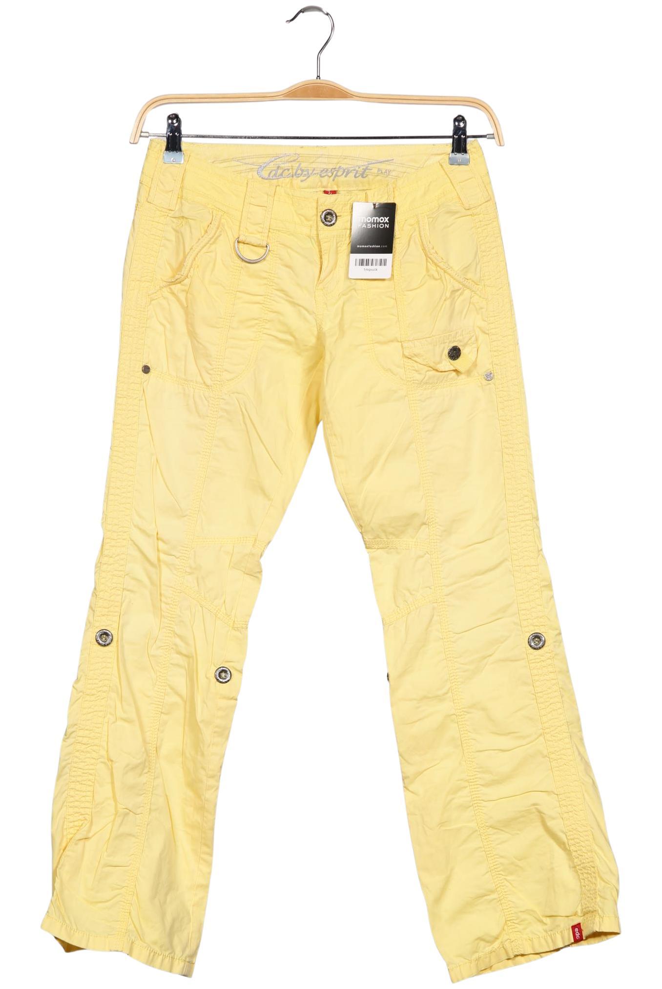 

edc by Esprit Damen Stoffhose, gelb, Gr. 32