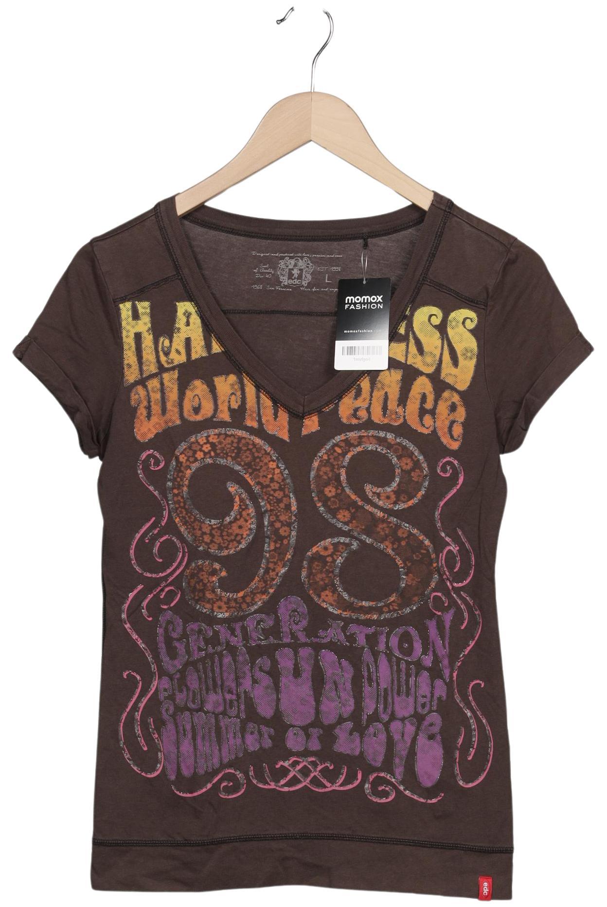 

edc by Esprit Damen T-Shirt, braun, Gr. 42