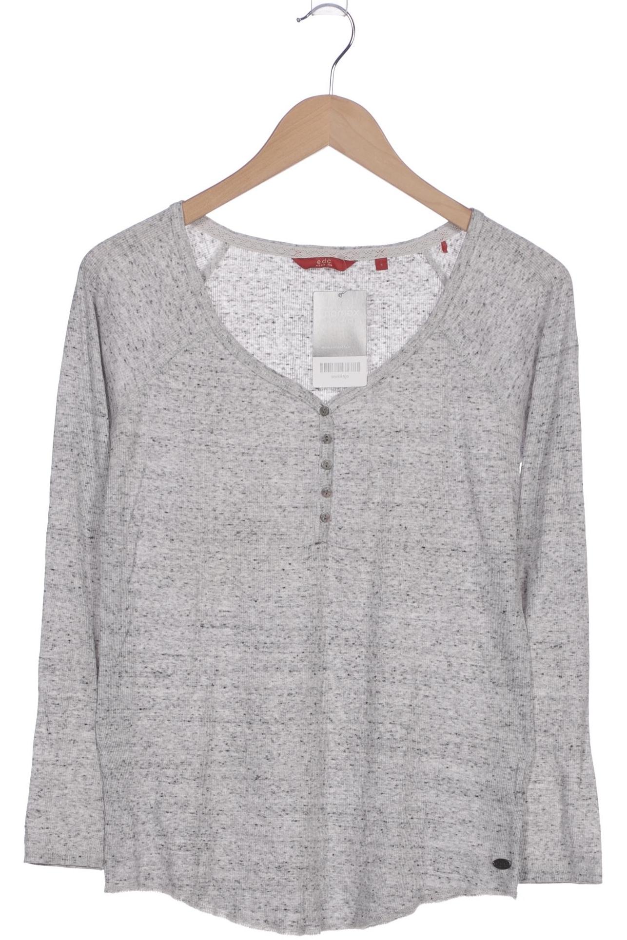 

edc by Esprit Damen Langarmshirt, grau, Gr. 42