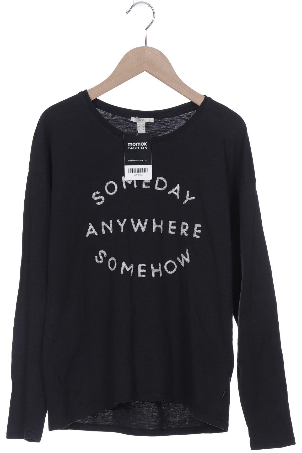 

edc by Esprit Damen Langarmshirt, schwarz, Gr. 34