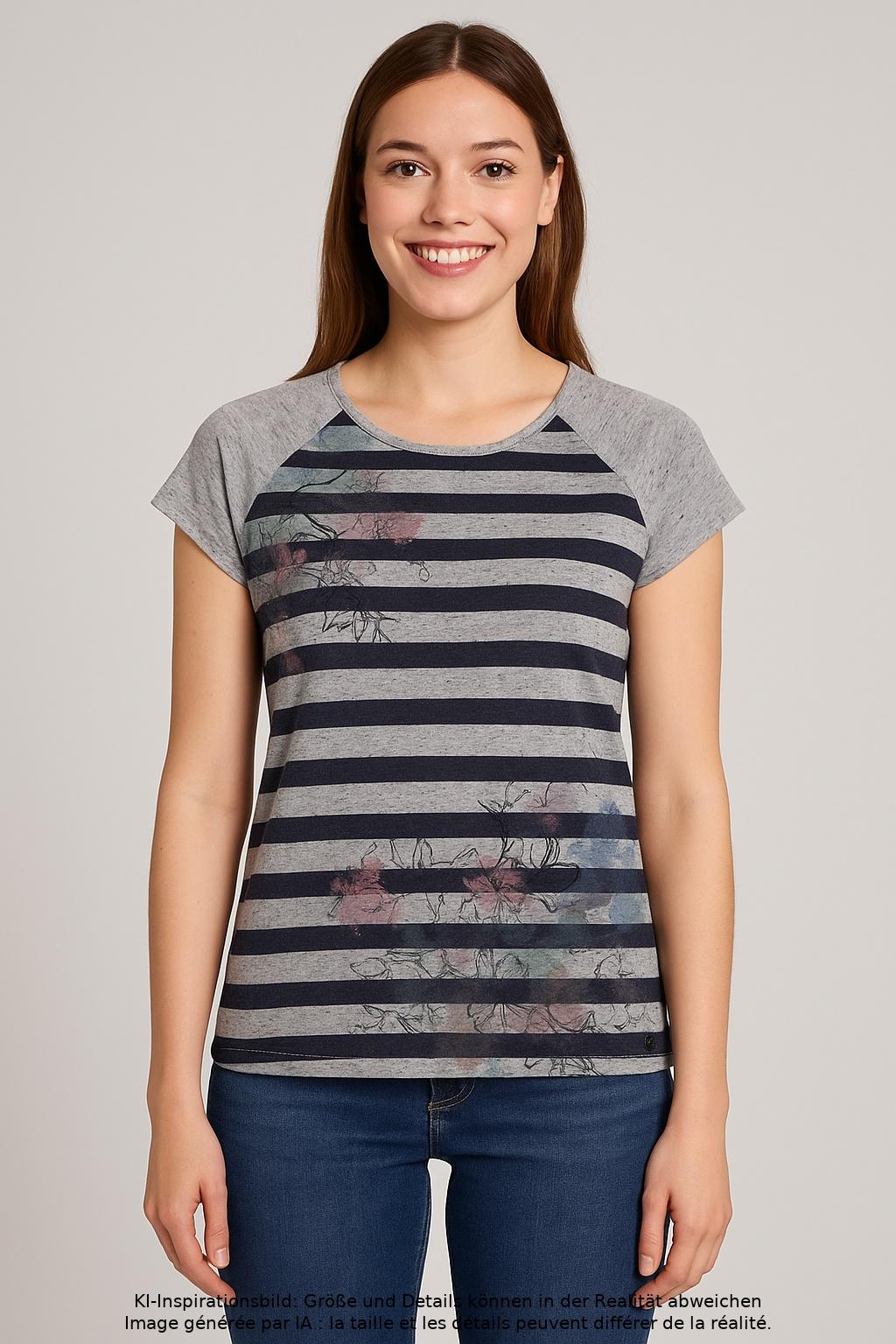 

edc by Esprit Damen T-Shirt, grau, Gr. 38