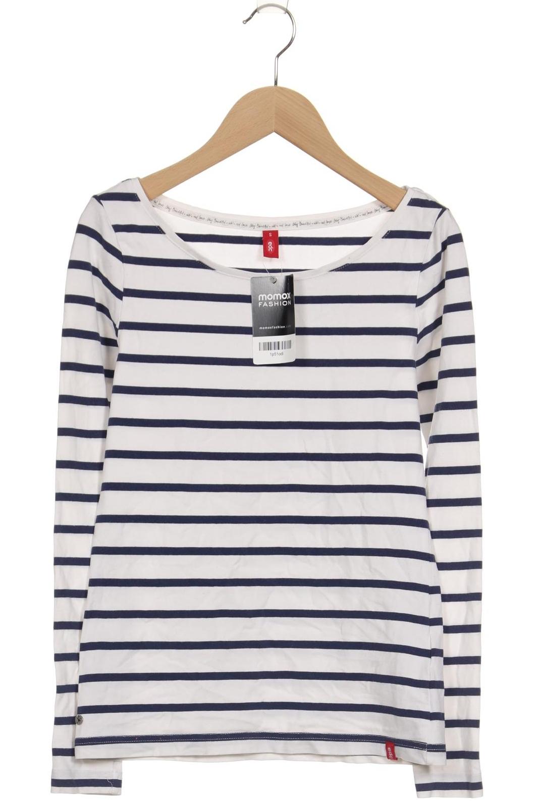 

edc by Esprit Damen Langarmshirt, weiß, Gr. 36