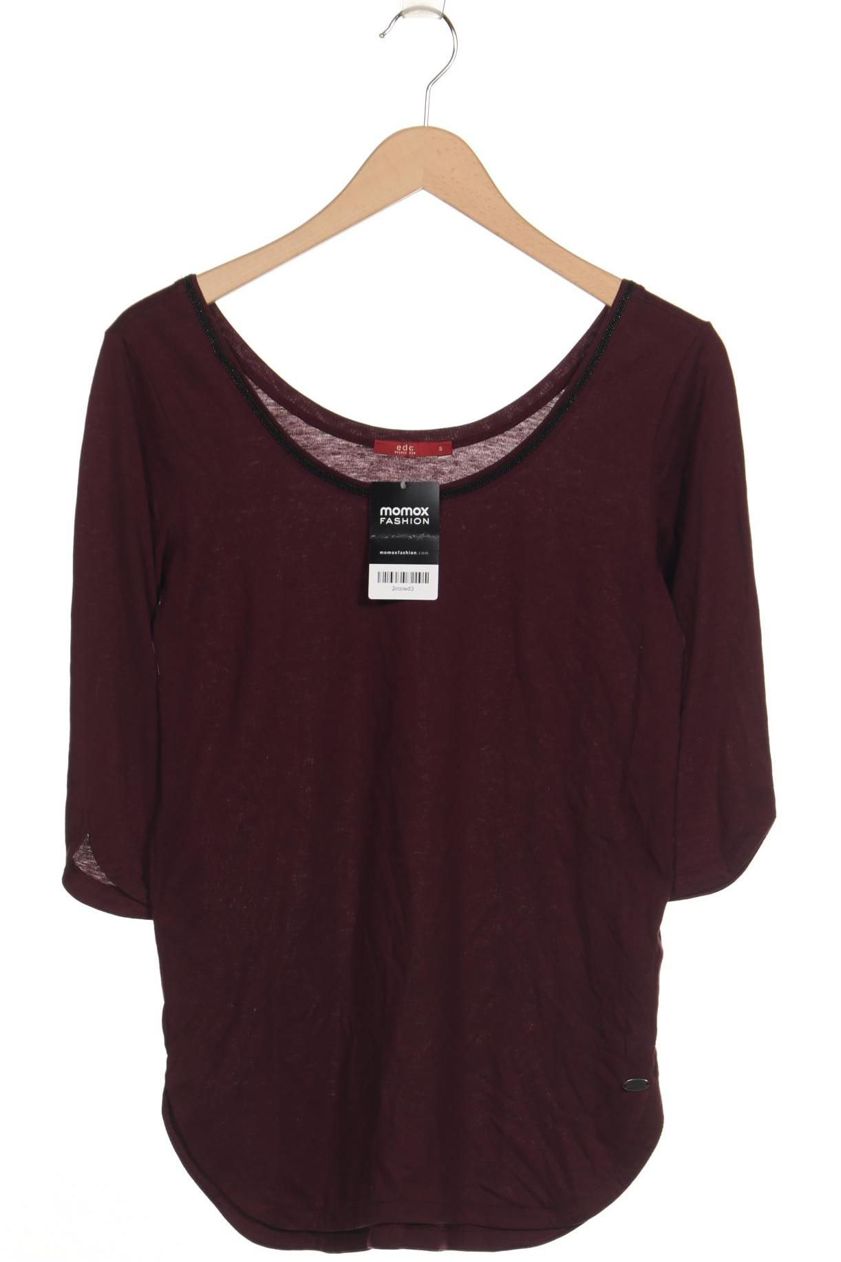

edc by Esprit Damen Langarmshirt, bordeaux, Gr. 36