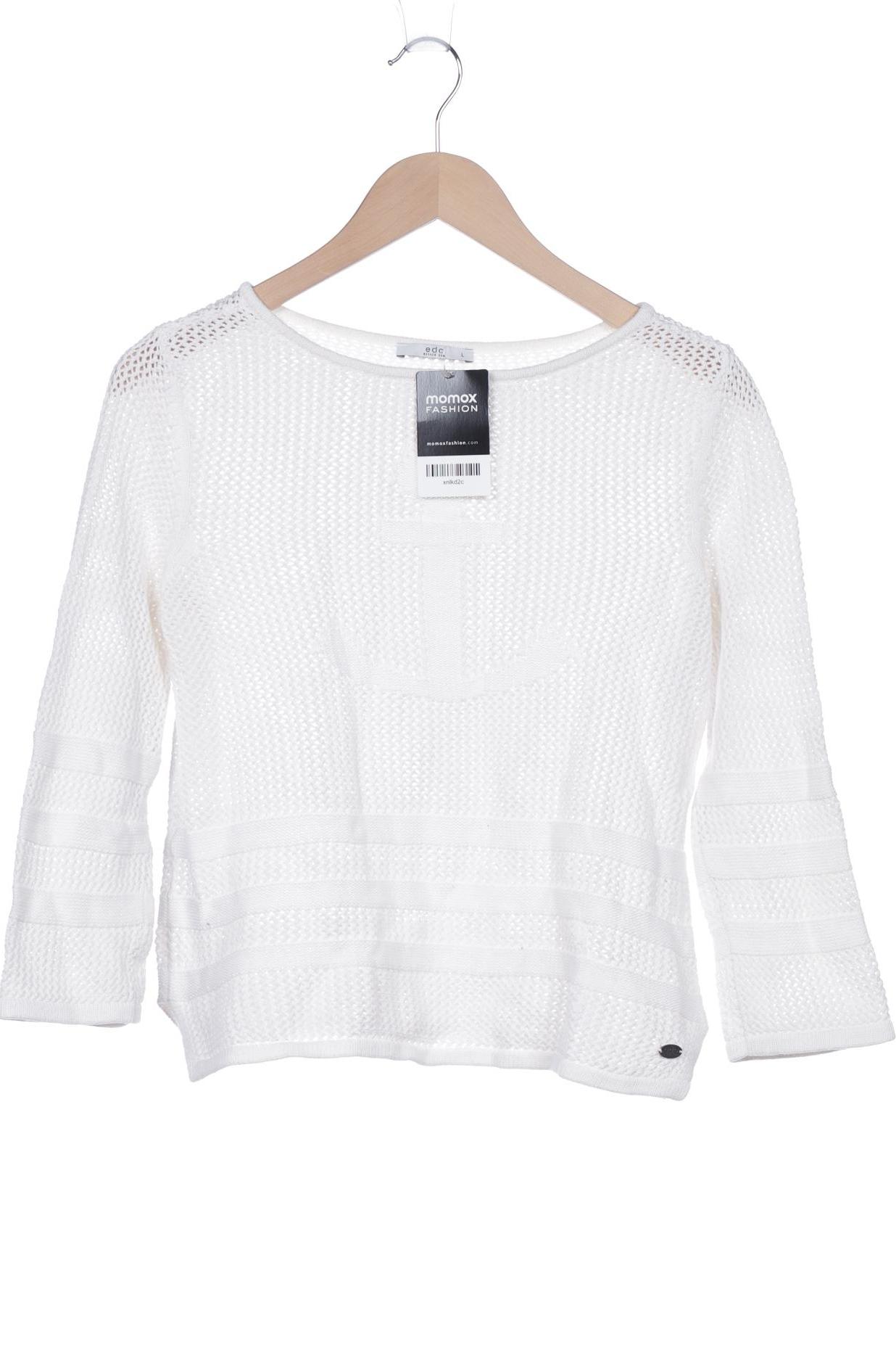 

edc by Esprit Damen Pullover, weiß, Gr. 42