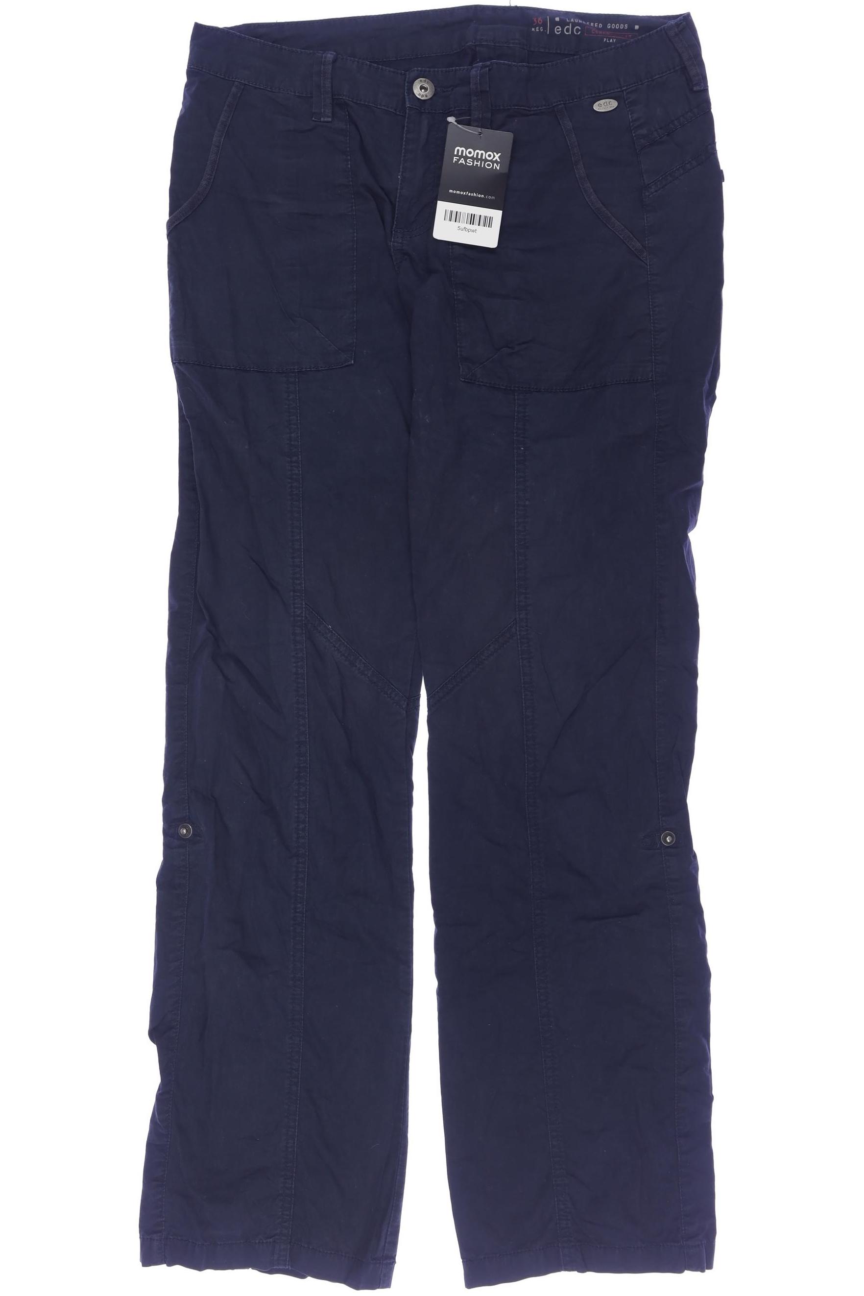 

edc by Esprit Damen Stoffhose, marineblau, Gr. 36