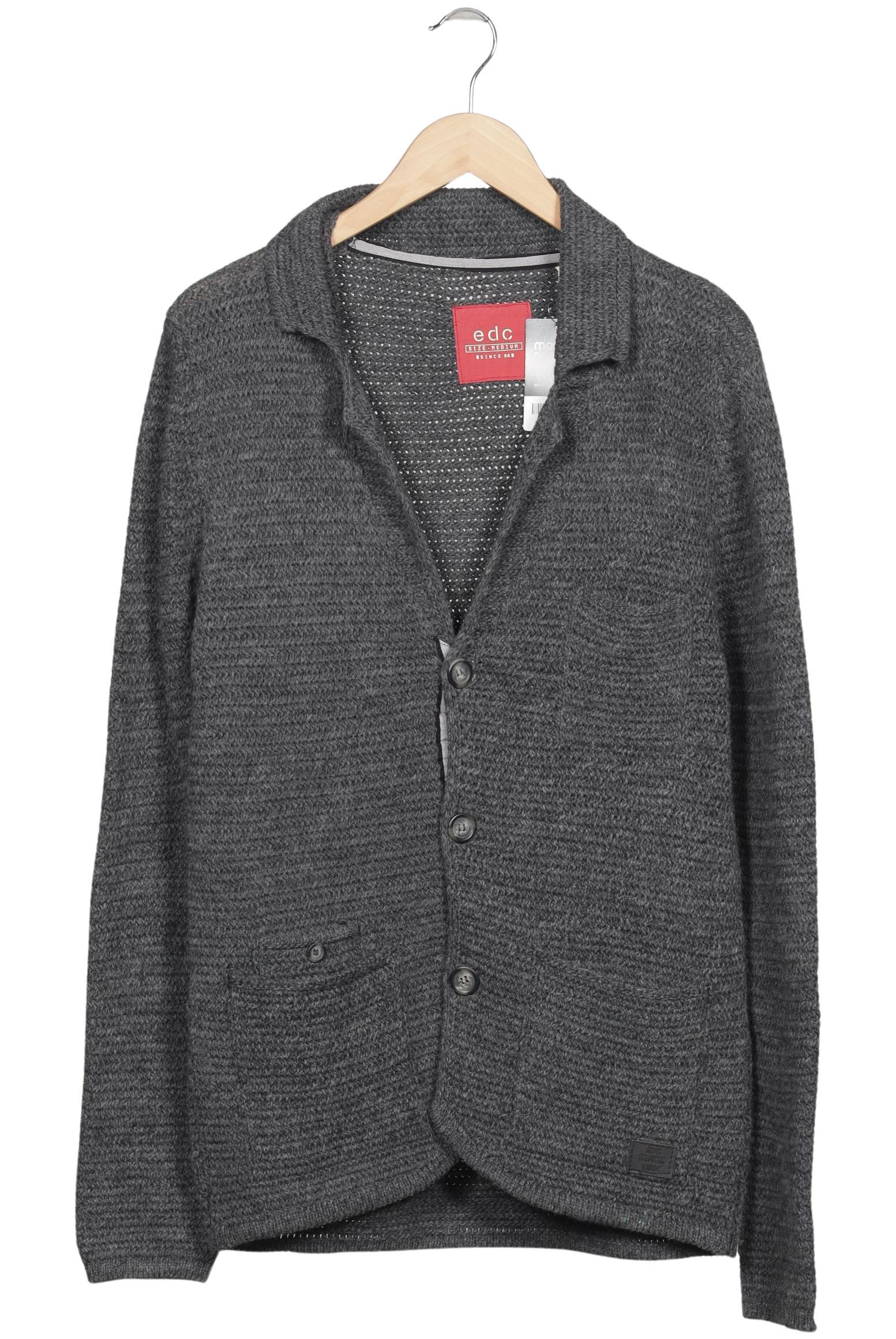 

edc by Esprit Herren Strickjacke, grau, Gr. 48