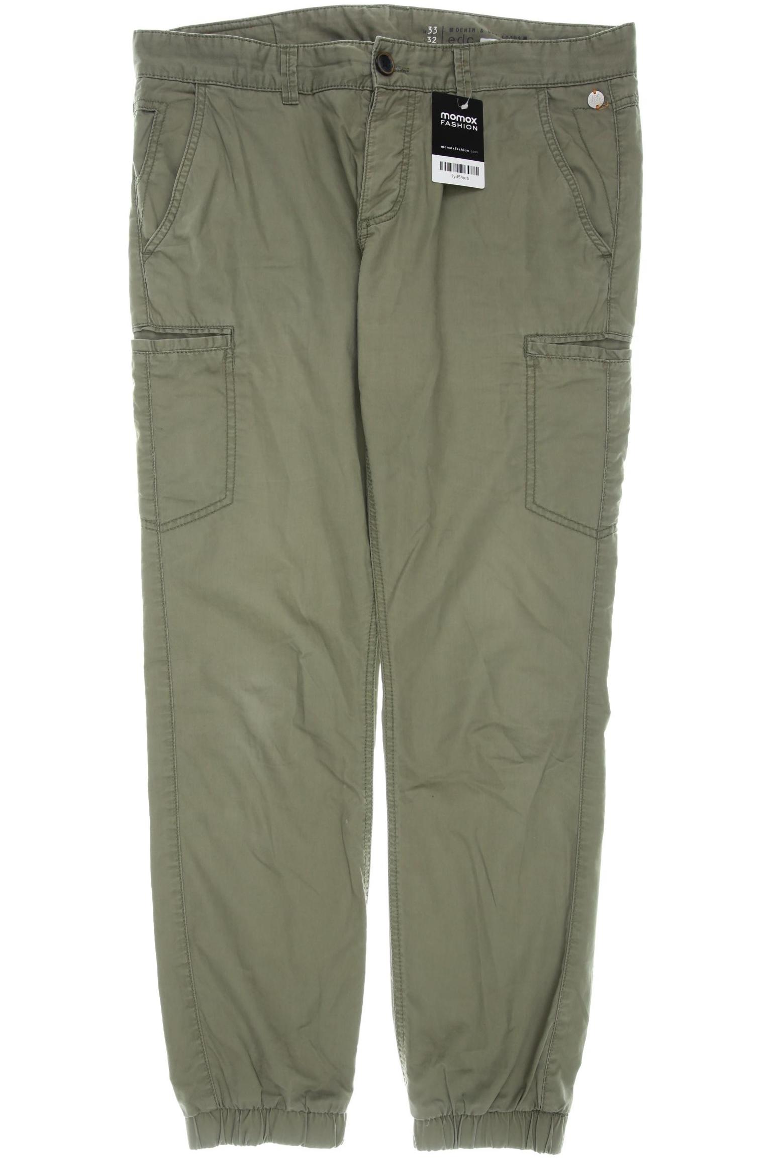 

edc by Esprit Herren Stoffhose, grün, Gr. 33