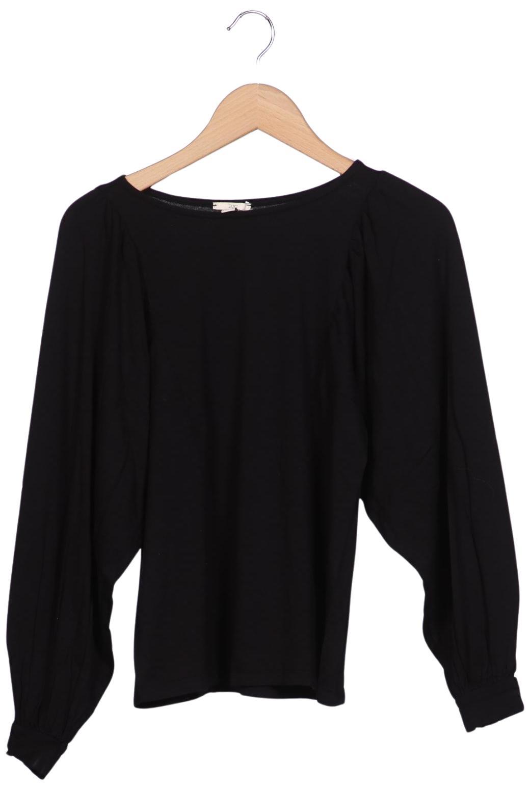 

edc by Esprit Damen Langarmshirt, schwarz, Gr. 34