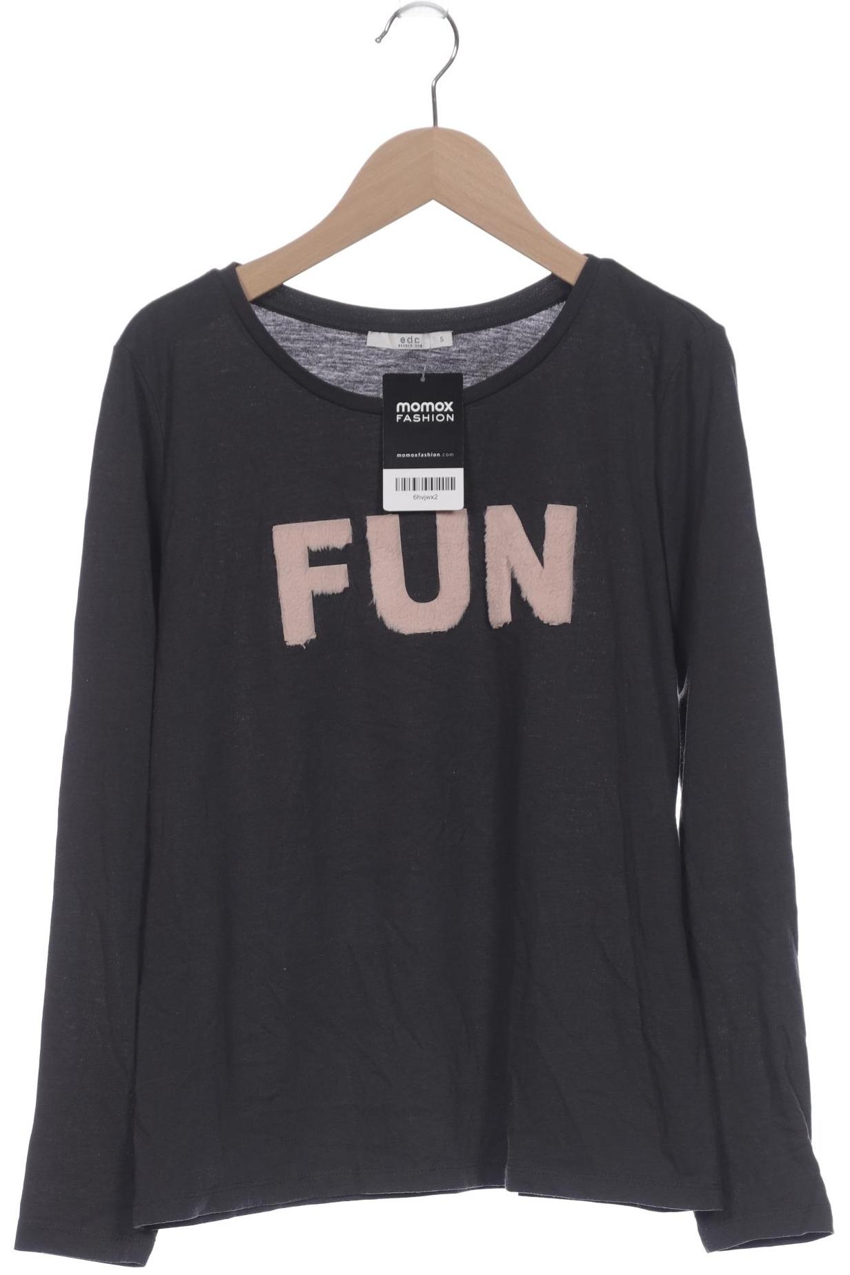 

edc by Esprit Damen Langarmshirt, grau, Gr. 36