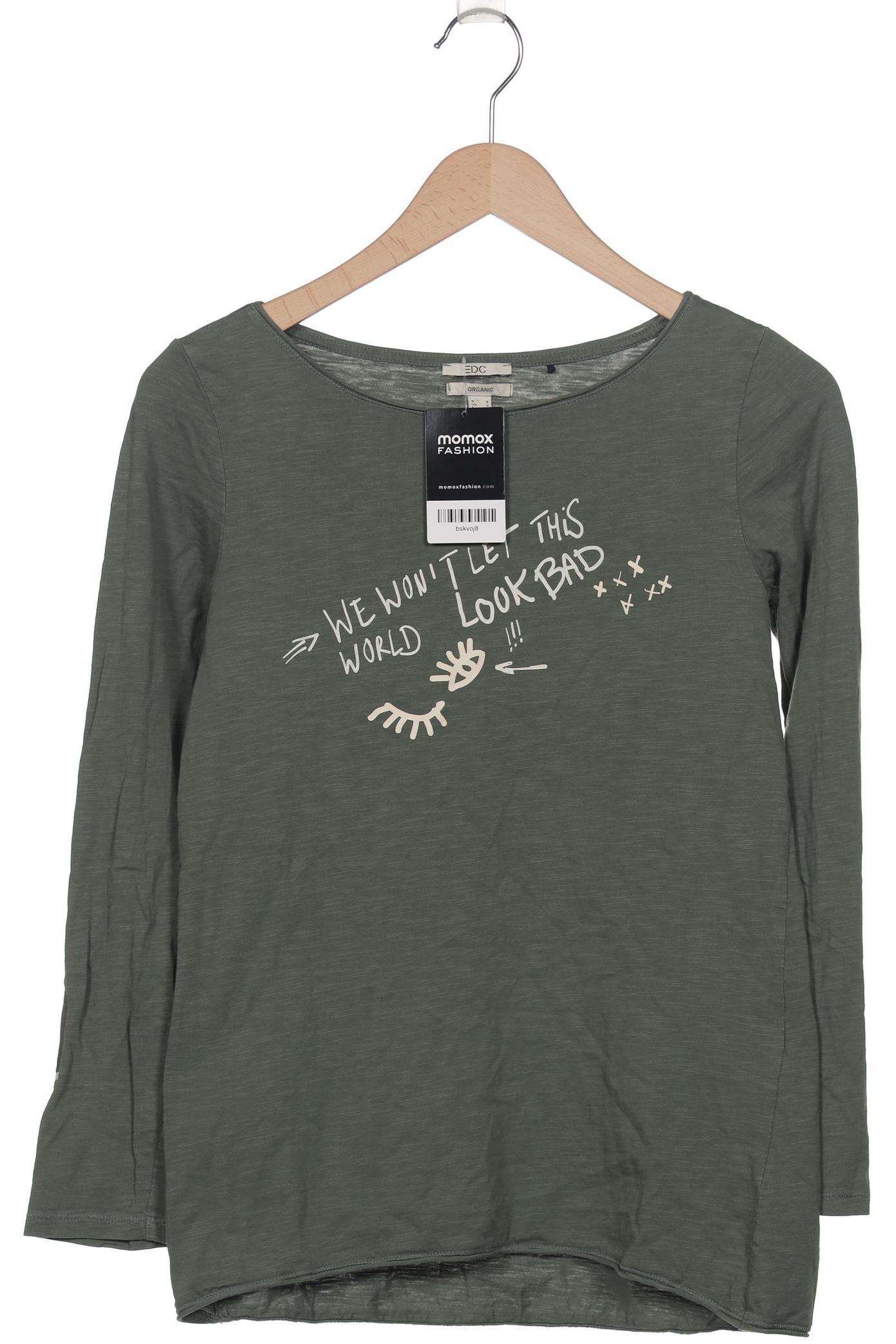 

edc by Esprit Damen Langarmshirt, grün, Gr. 36