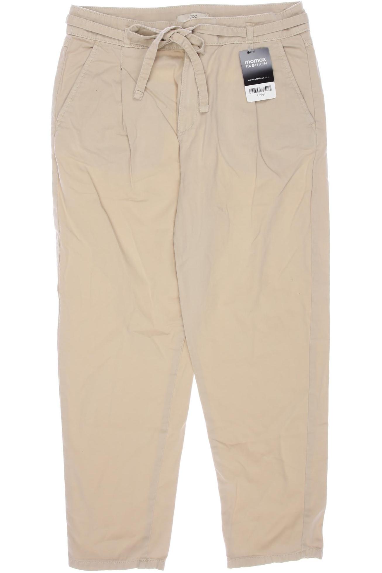 

edc by Esprit Damen Stoffhose, beige, Gr. 38