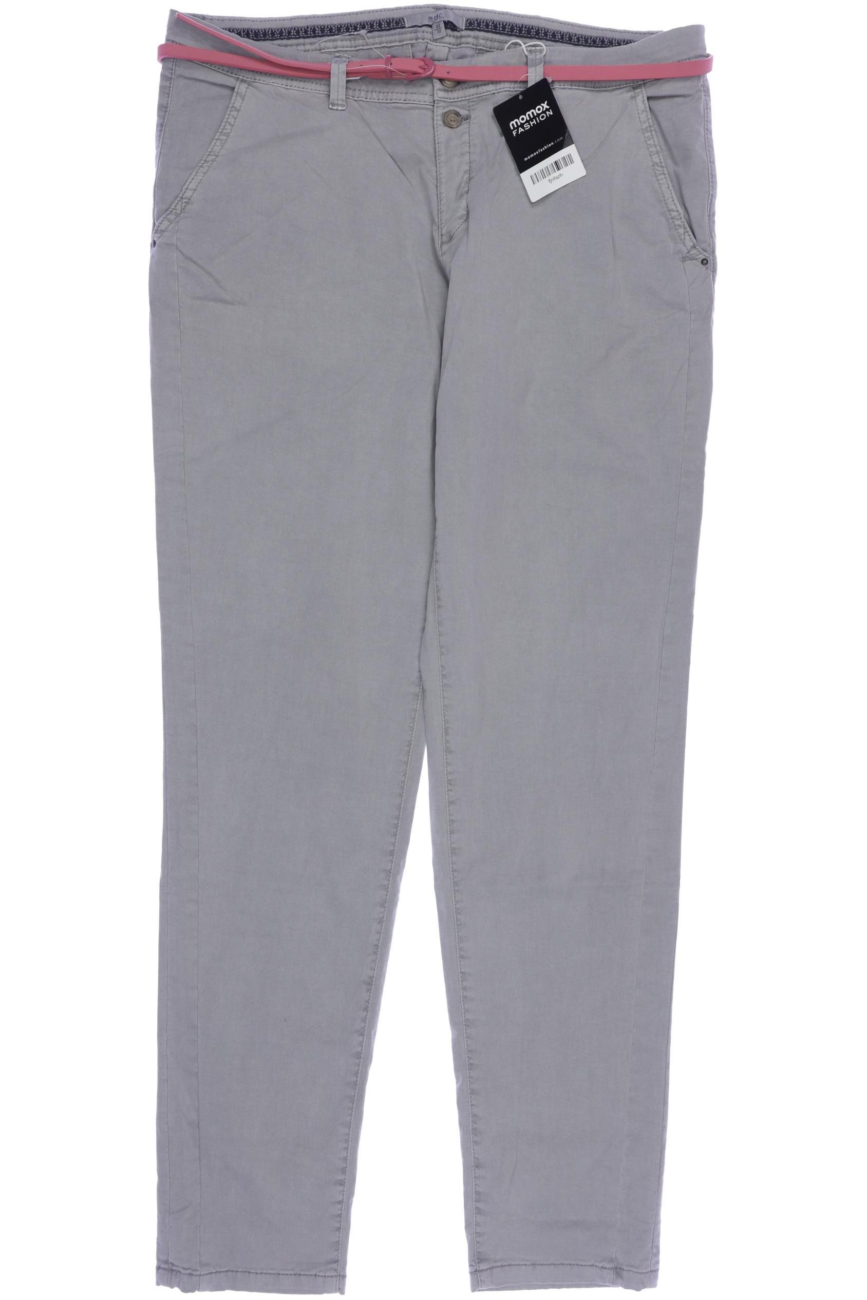 

edc by Esprit Damen Stoffhose, grau, Gr. 42