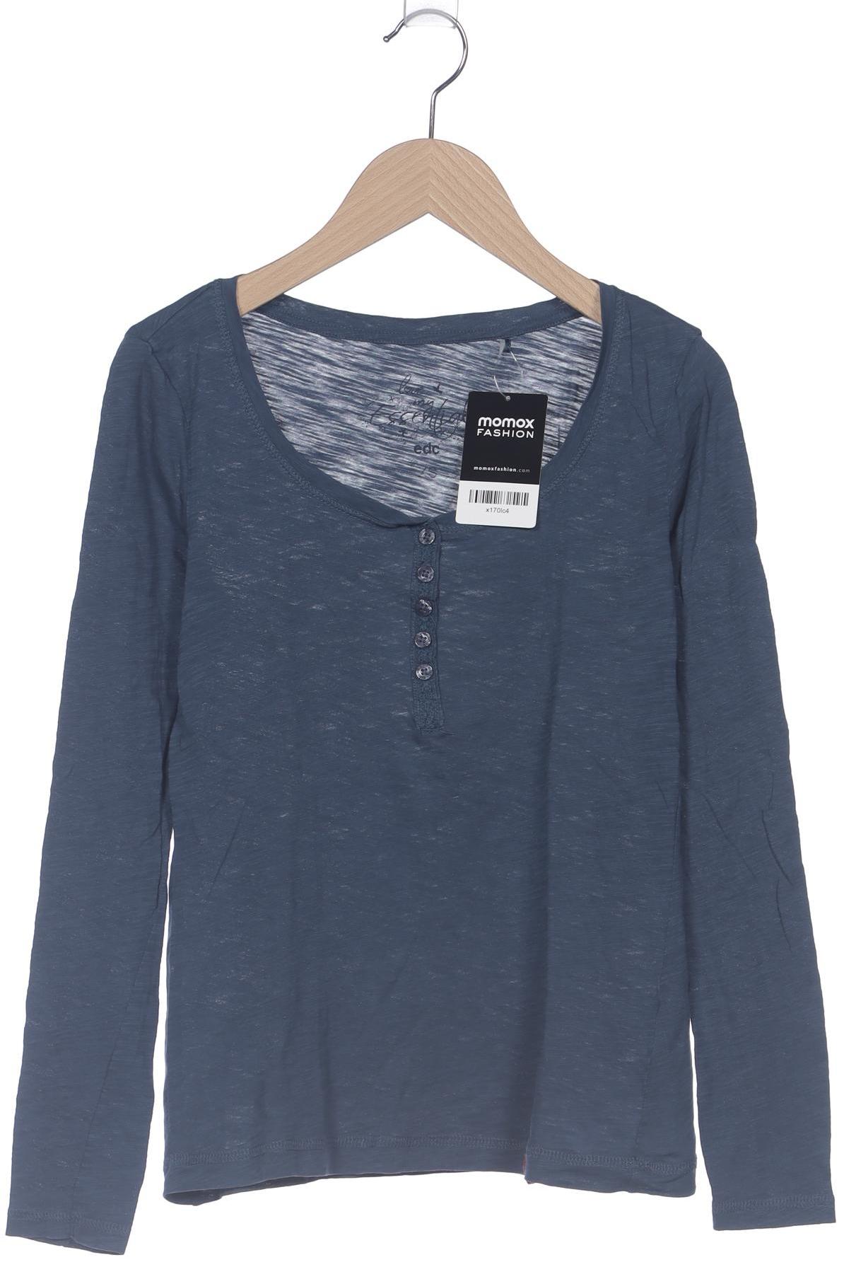 

edc by Esprit Damen Langarmshirt, blau, Gr. 34