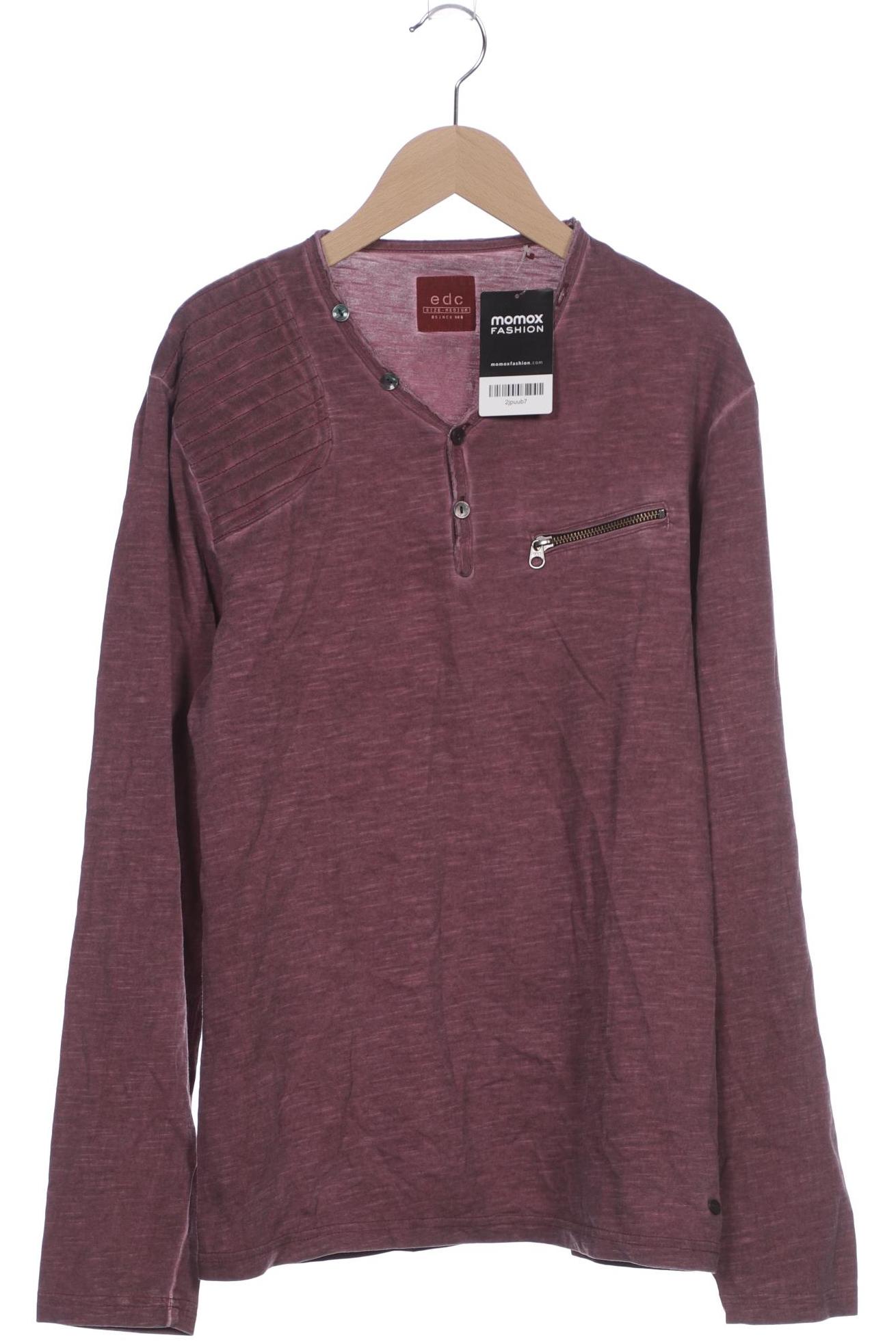 

edc by Esprit Herren Langarmshirt, bordeaux, Gr. 48