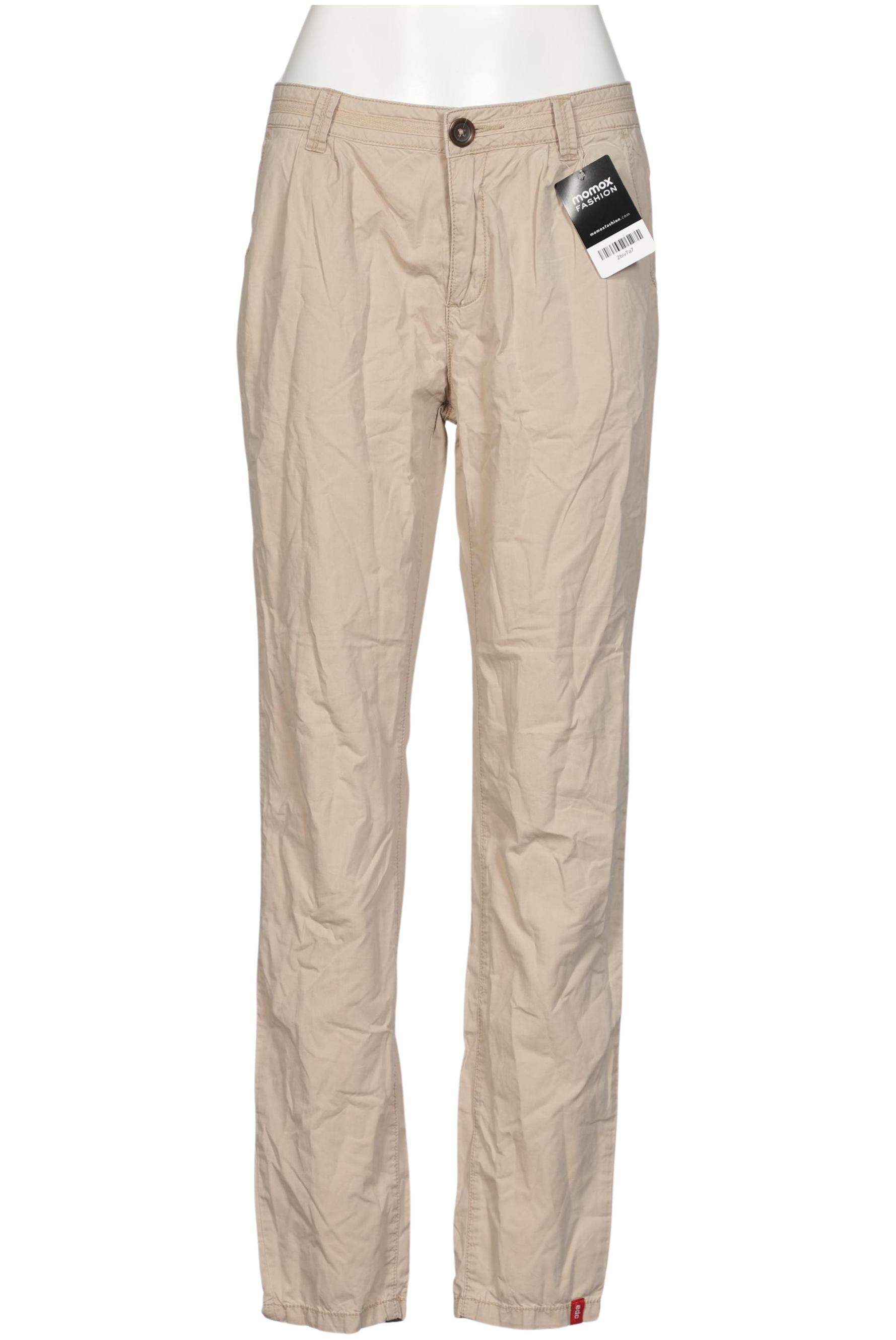 

edc by Esprit Damen Stoffhose, beige, Gr. 38