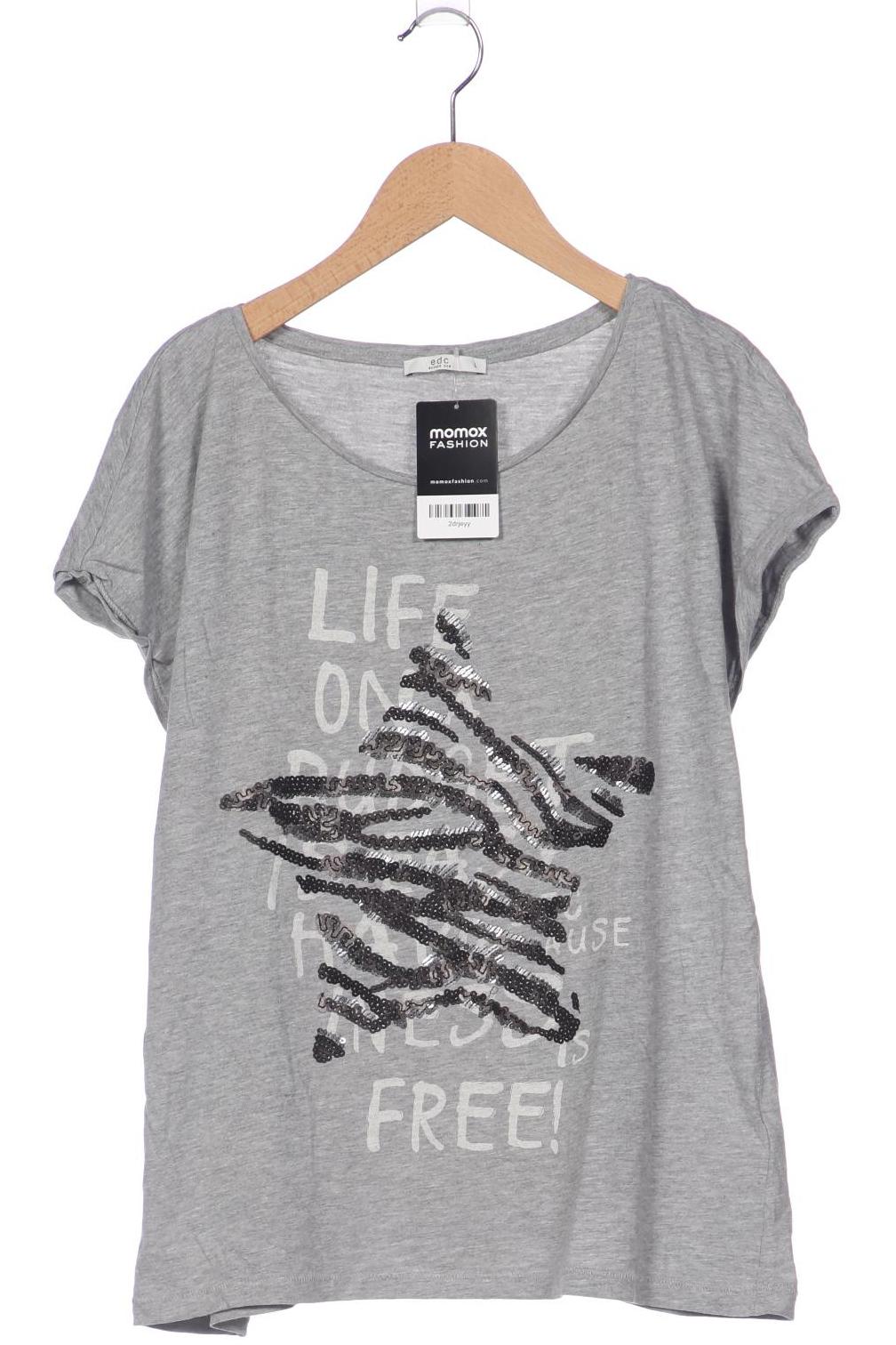

edc by Esprit Damen T-Shirt, grau, Gr. 42