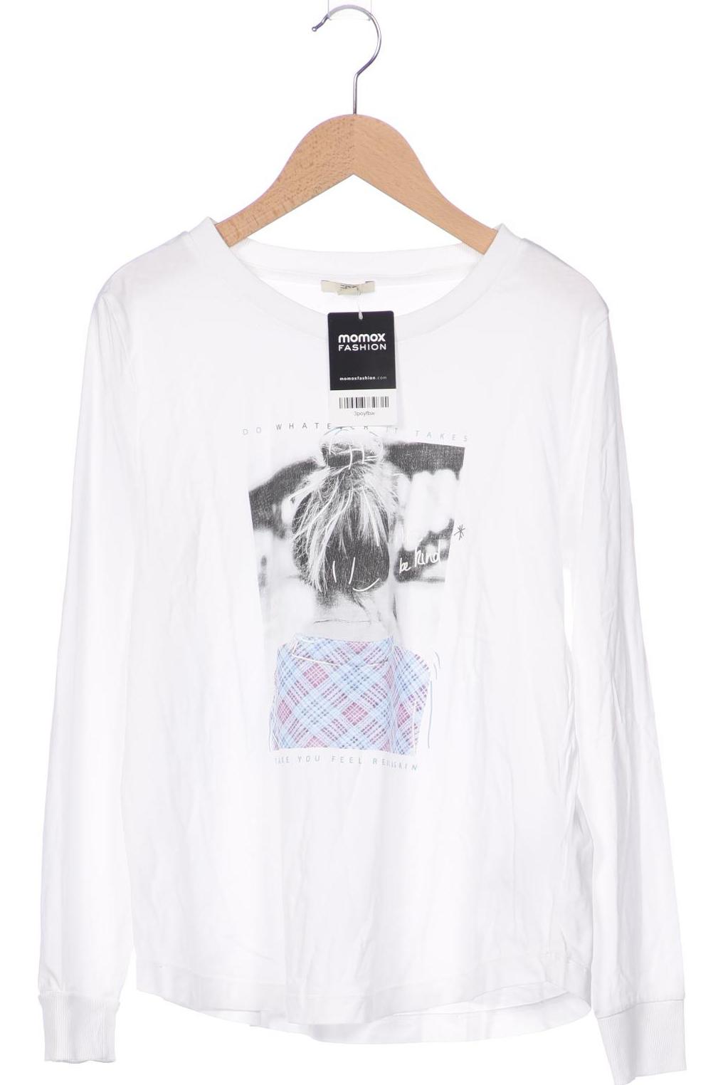 

edc by Esprit Damen Langarmshirt, weiß, Gr. 38