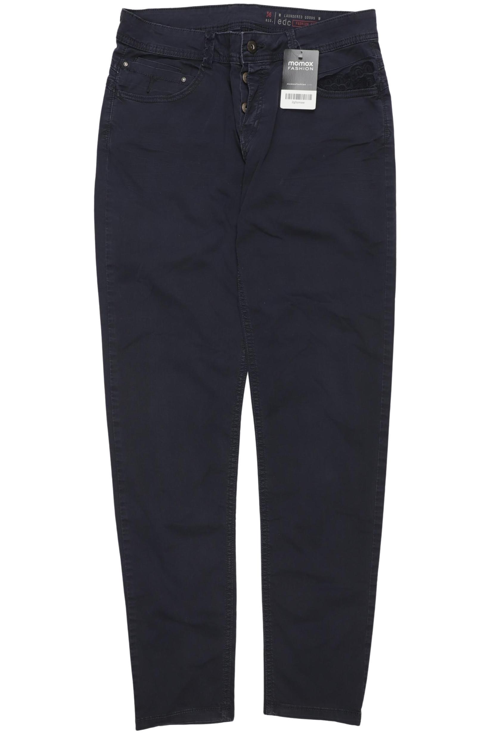 

edc by Esprit Damen Stoffhose, marineblau, Gr. 36