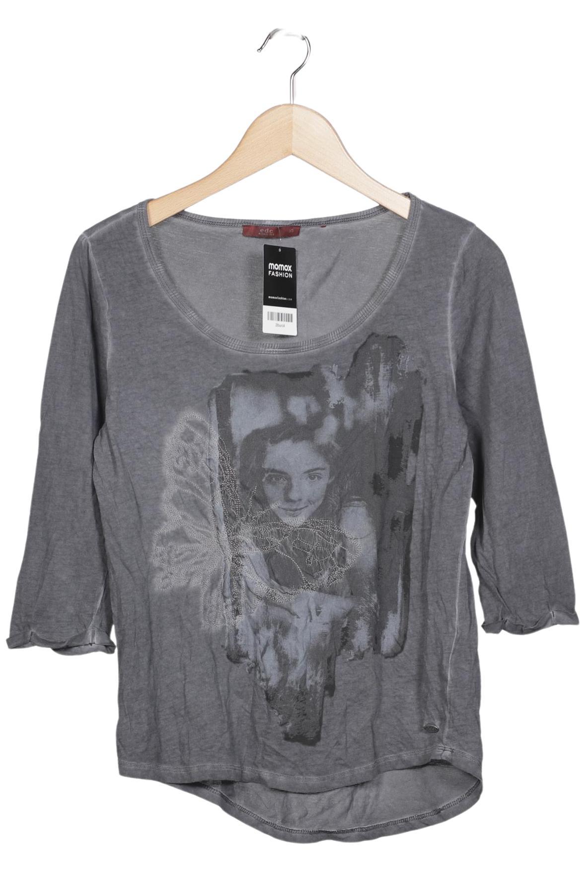 

edc by Esprit Damen Langarmshirt, grau, Gr. 34