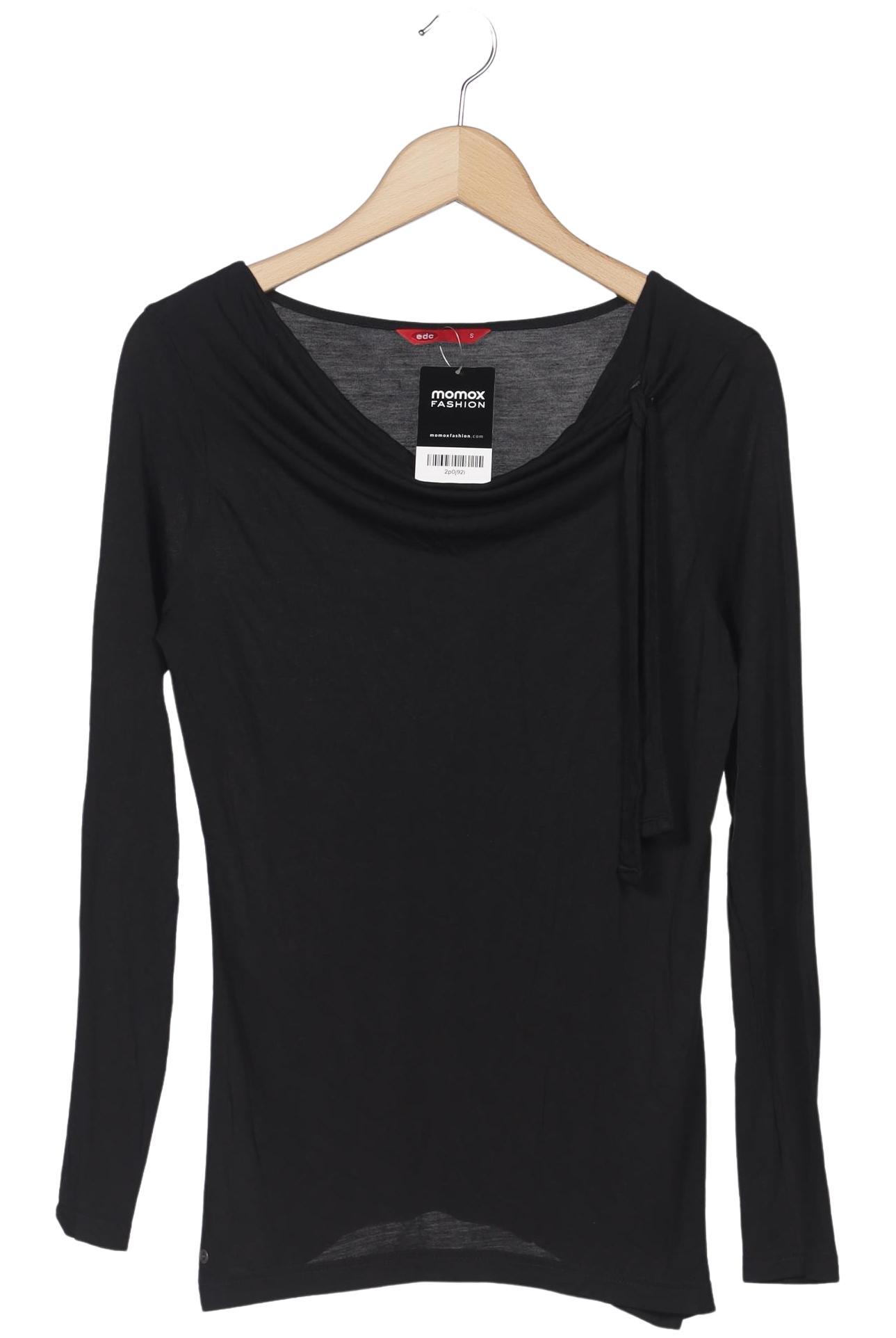 

edc by Esprit Damen Langarmshirt, schwarz, Gr. 36