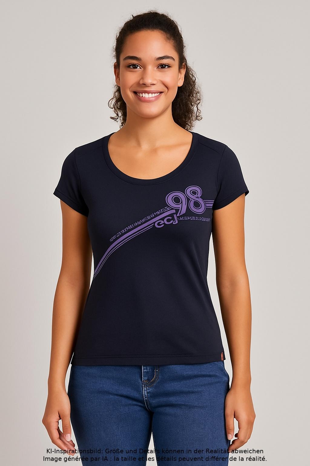 

edc by Esprit Damen T-Shirt, marineblau, Gr. 38